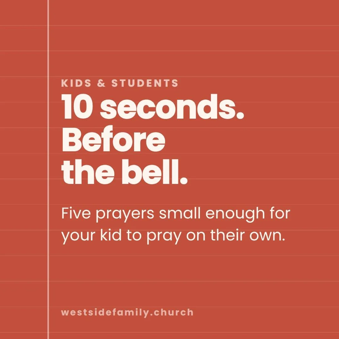 Praying with your kid doesn't have to be long. It has to be out loud.

Five prayers simple enough for a first grader and honest enough for a seventh grader. "God, go with me today." "God, help me be brave when I feel small." &quot