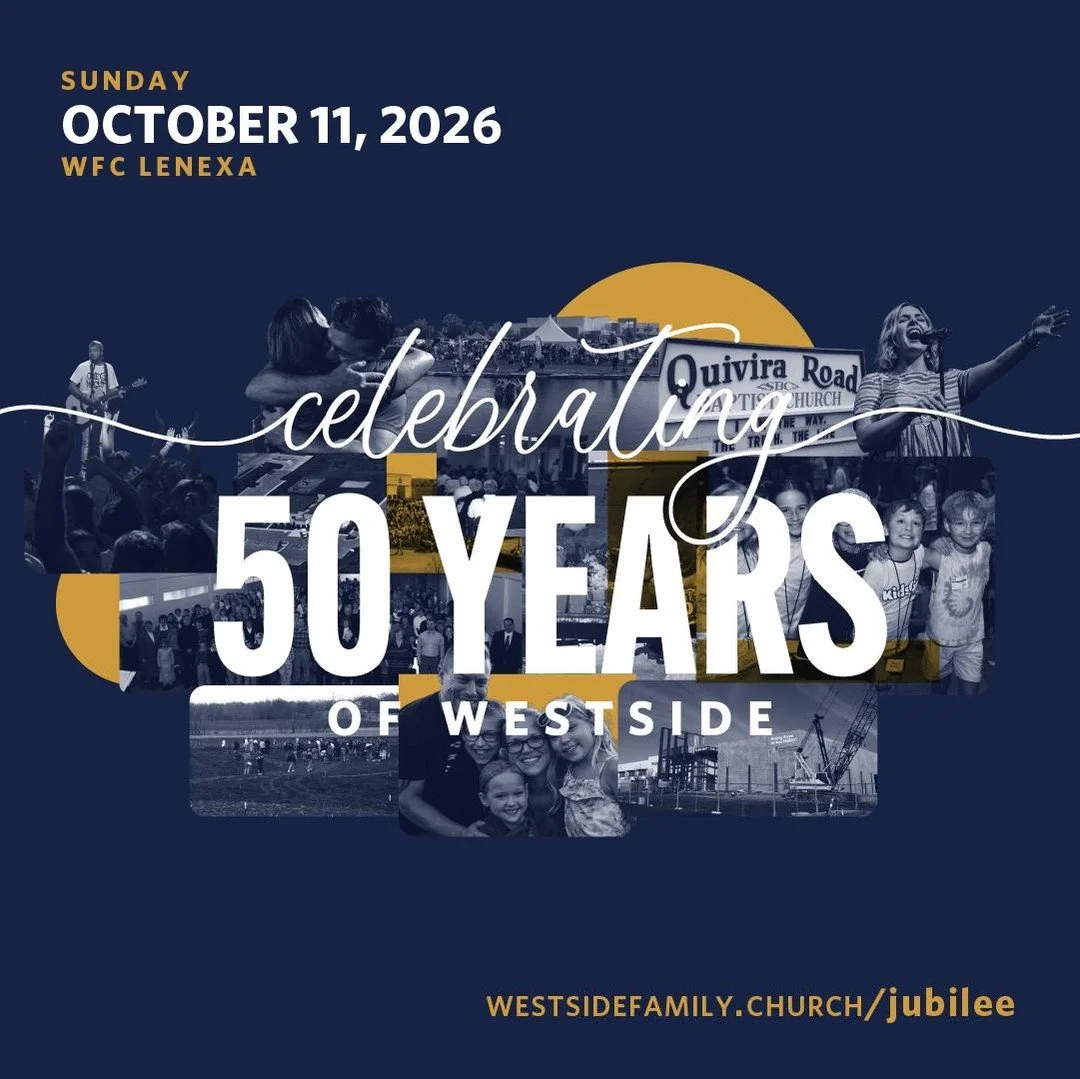 🎉 50 YEARS. ONE CHURCH FAMILY.

For 50 years, God has been faithful to Westside&mdash;and this Sunday, we&rsquo;re celebrating together.

We&rsquo;re gathering as one church family at Westside Family Church Lenexa to remember the story God has been 