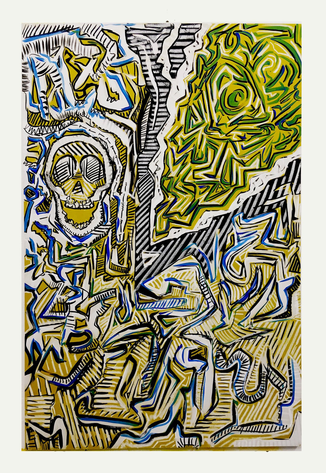'Skulls & Snakes' 122cm x 81cm, 2018.