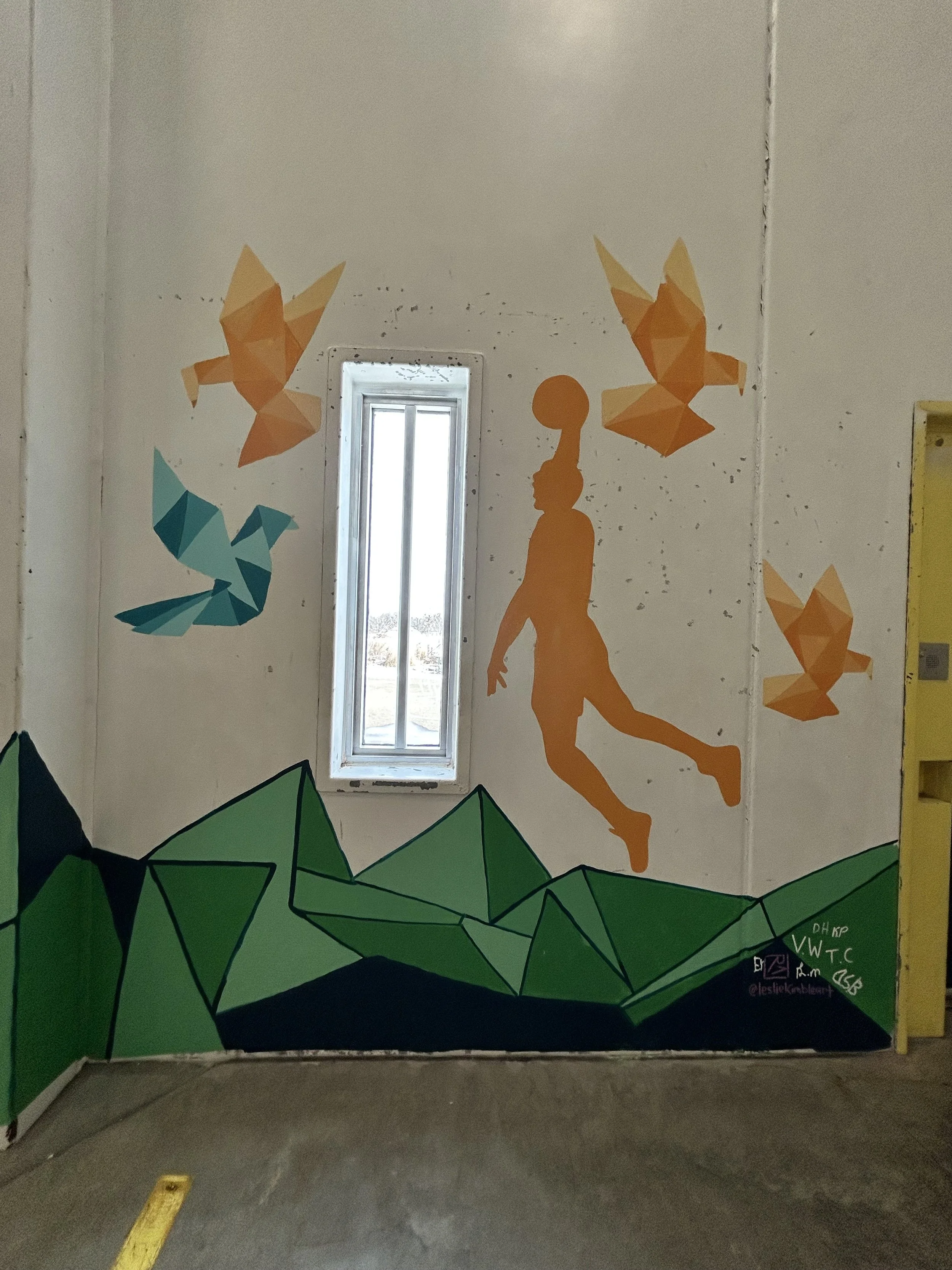 detail of Juvenile Detention Center Collaborative Murals by Leslie Kimble Art, Illinois