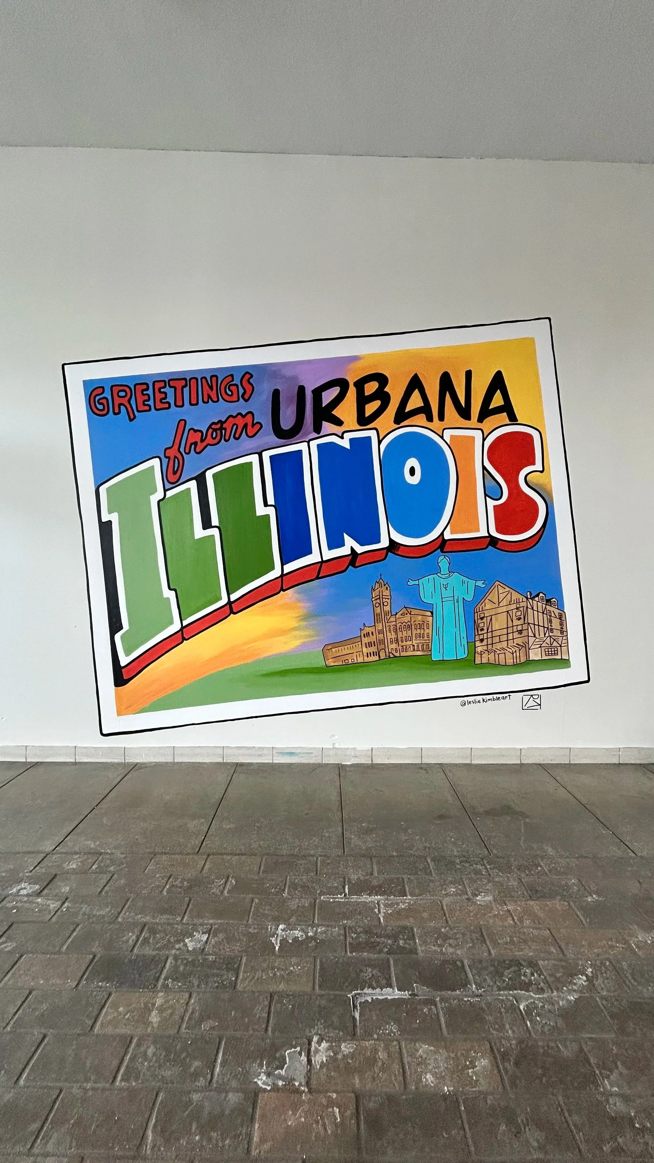 Greetings Urbana Mural at Lincoln Square Mall in Urbana, Illinois