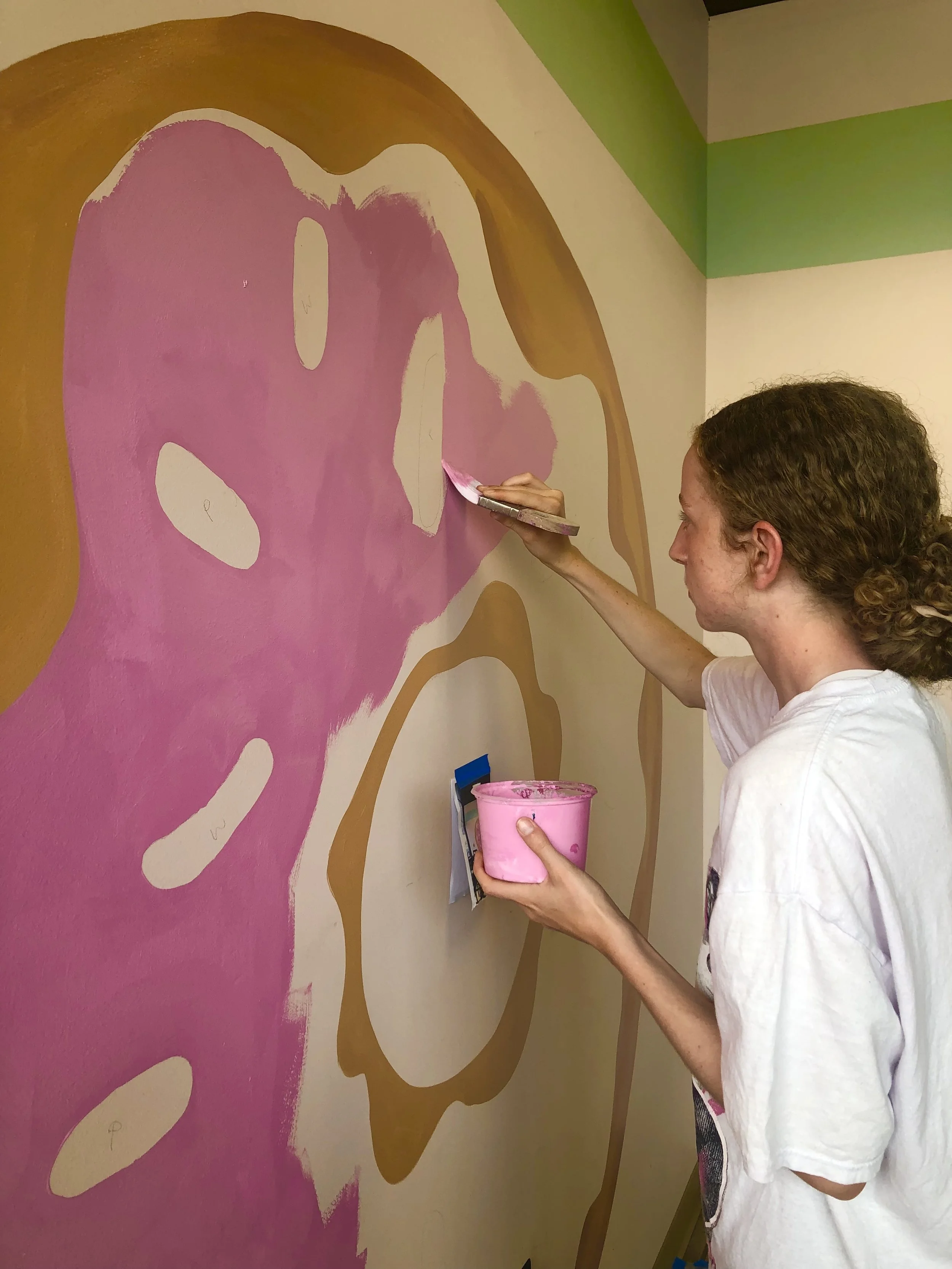 Process photo, Alaina Kimble paints for Leslie Kimble Art, Champaign, Illinois
