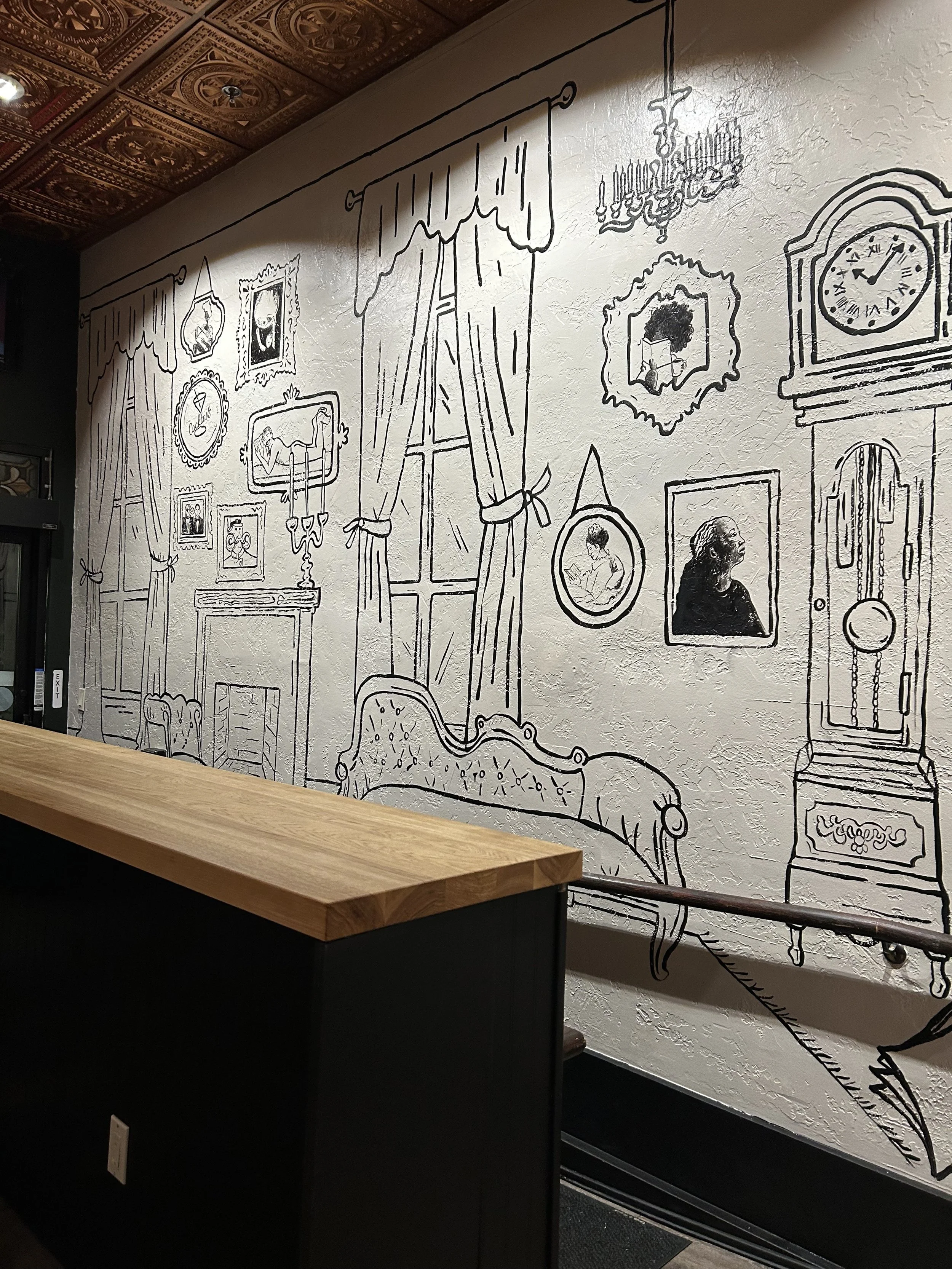 Literary Mural Black and White portion in Champaign, Illinois
