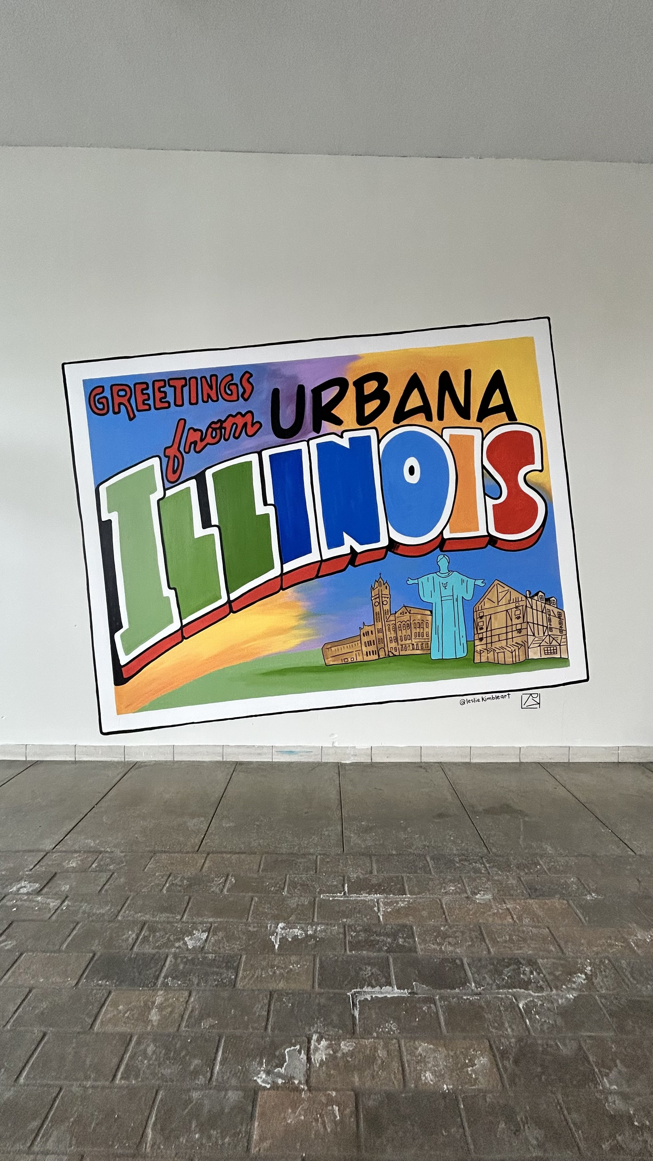 Greetings Urbana Mural at Lincoln Square Mall in Urbana, Illinois