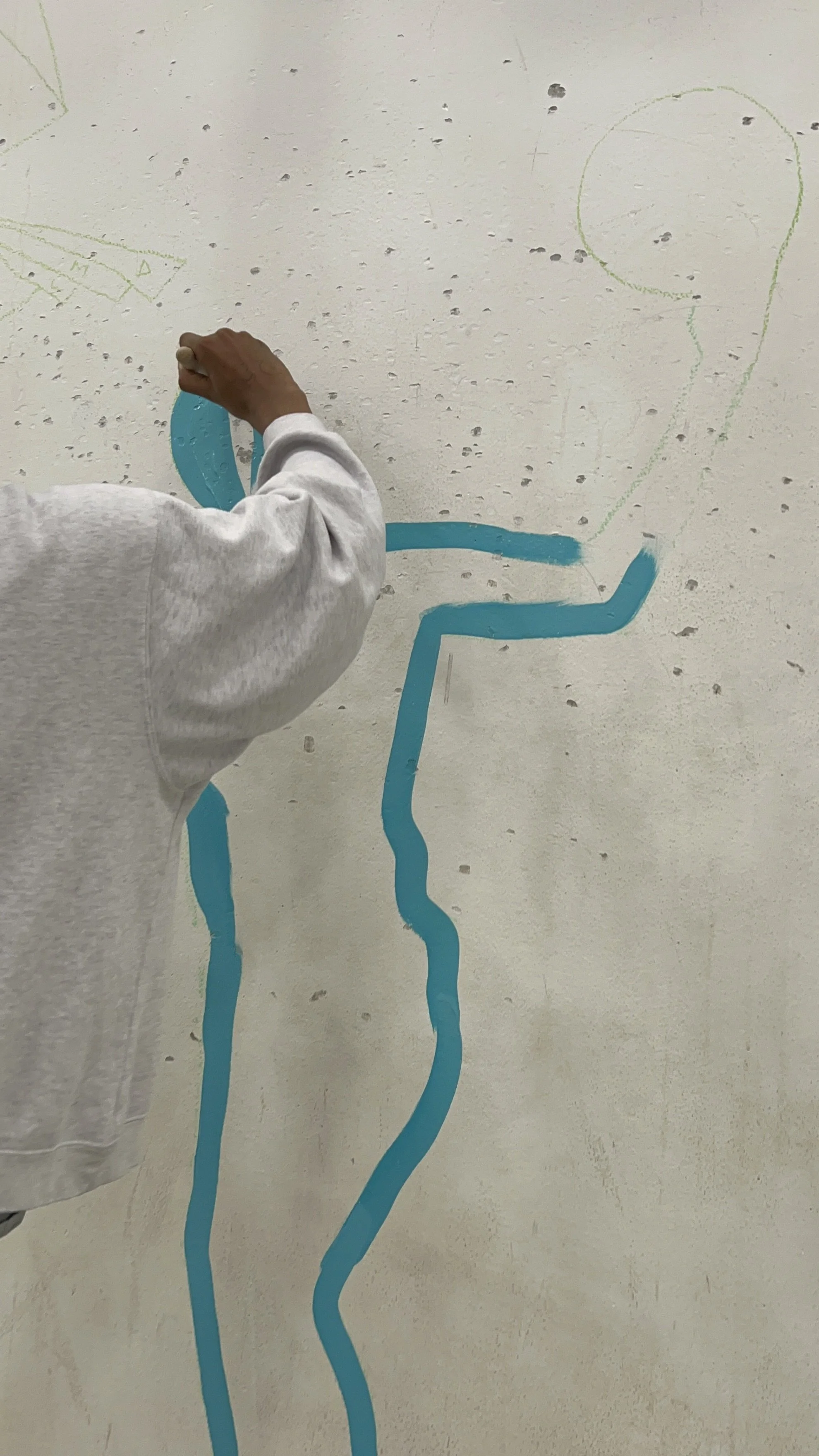 painting with residents at Juvenile Detention Center Collaborative Murals by Leslie Kimble Art, Illinois
