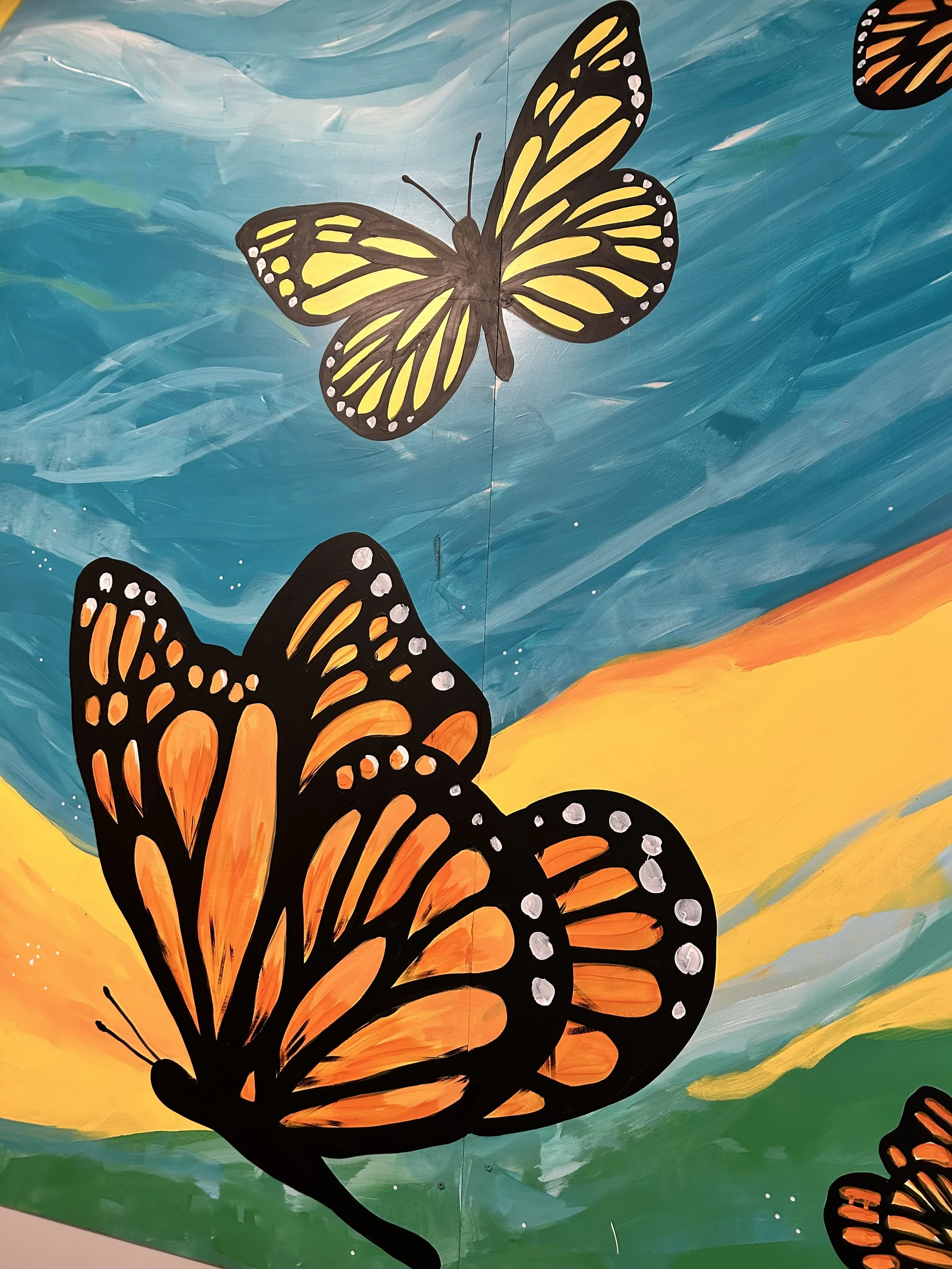 Detail of mural at R.A.C.E.S. in Urbana by Leslie Kimble Art