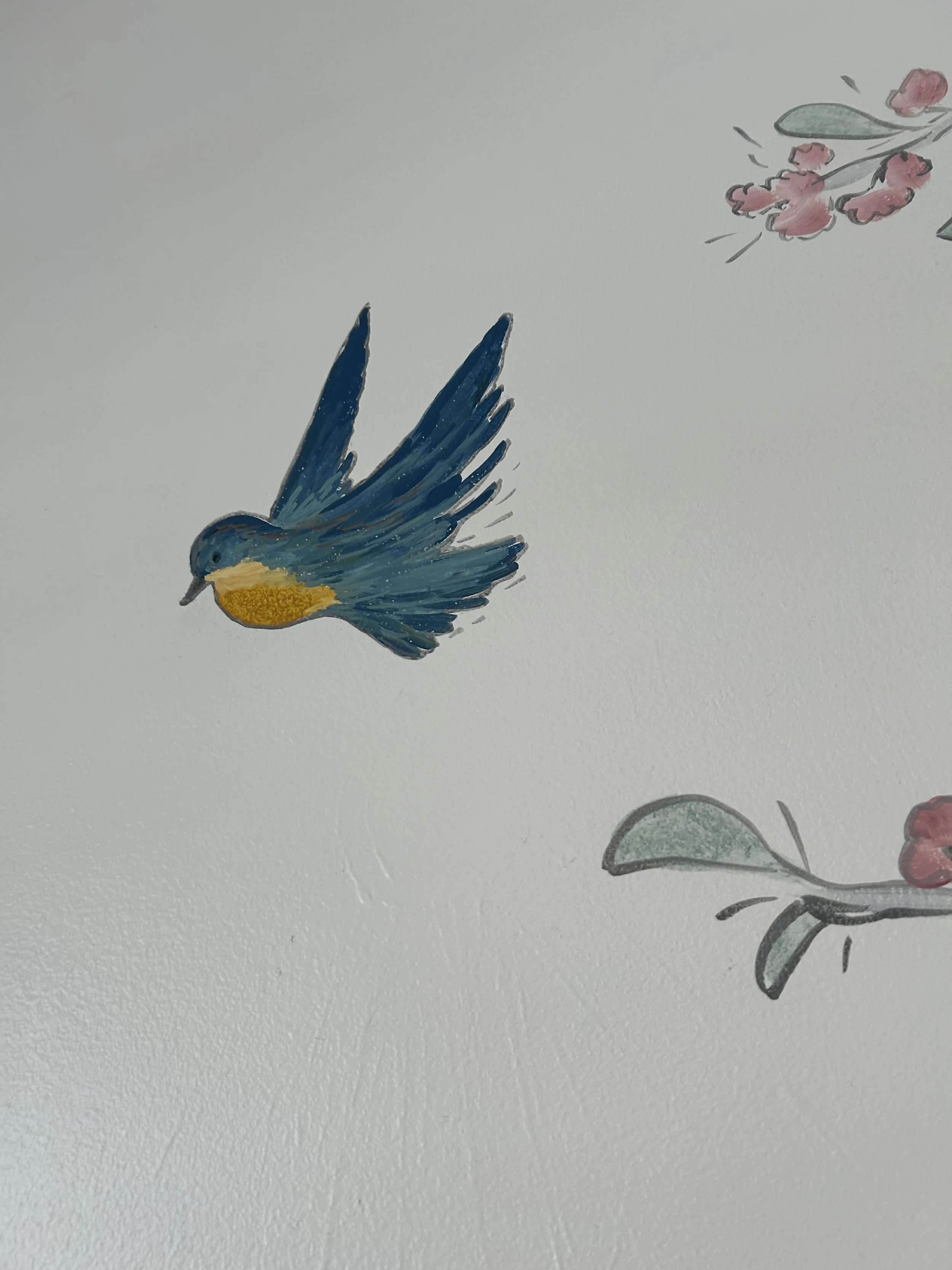 Detail on Watercolor Woodland  in Tuscola, Illinois by Leslie Kimble