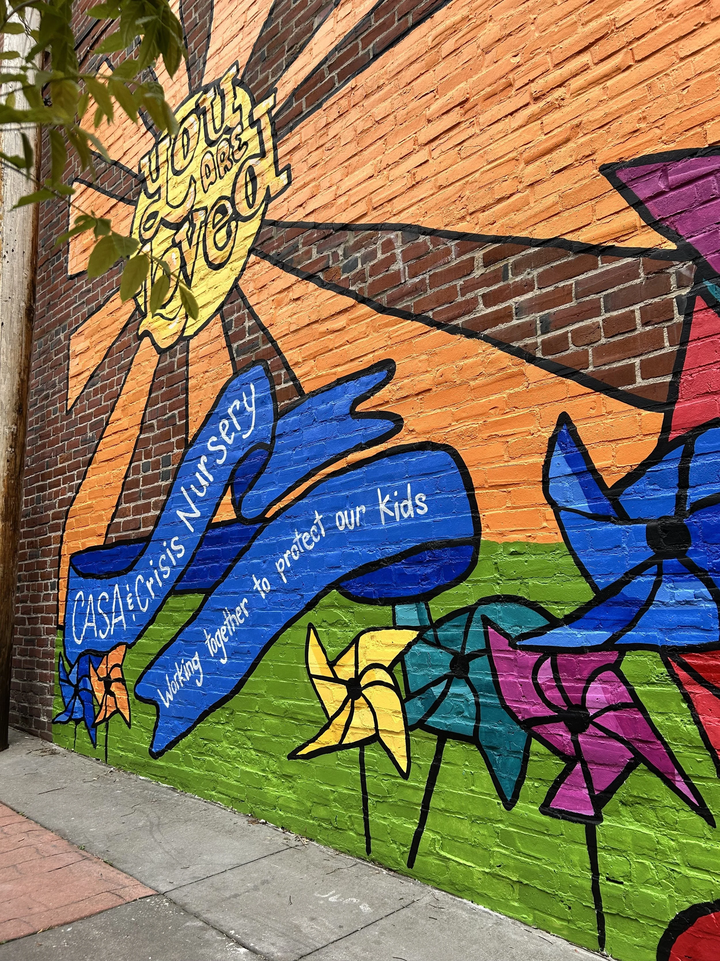 Finished mural for  C.A.S.A. and Crisis Nursery in Champaign County, Champaign, Illinois by Leslie Kimble Art
