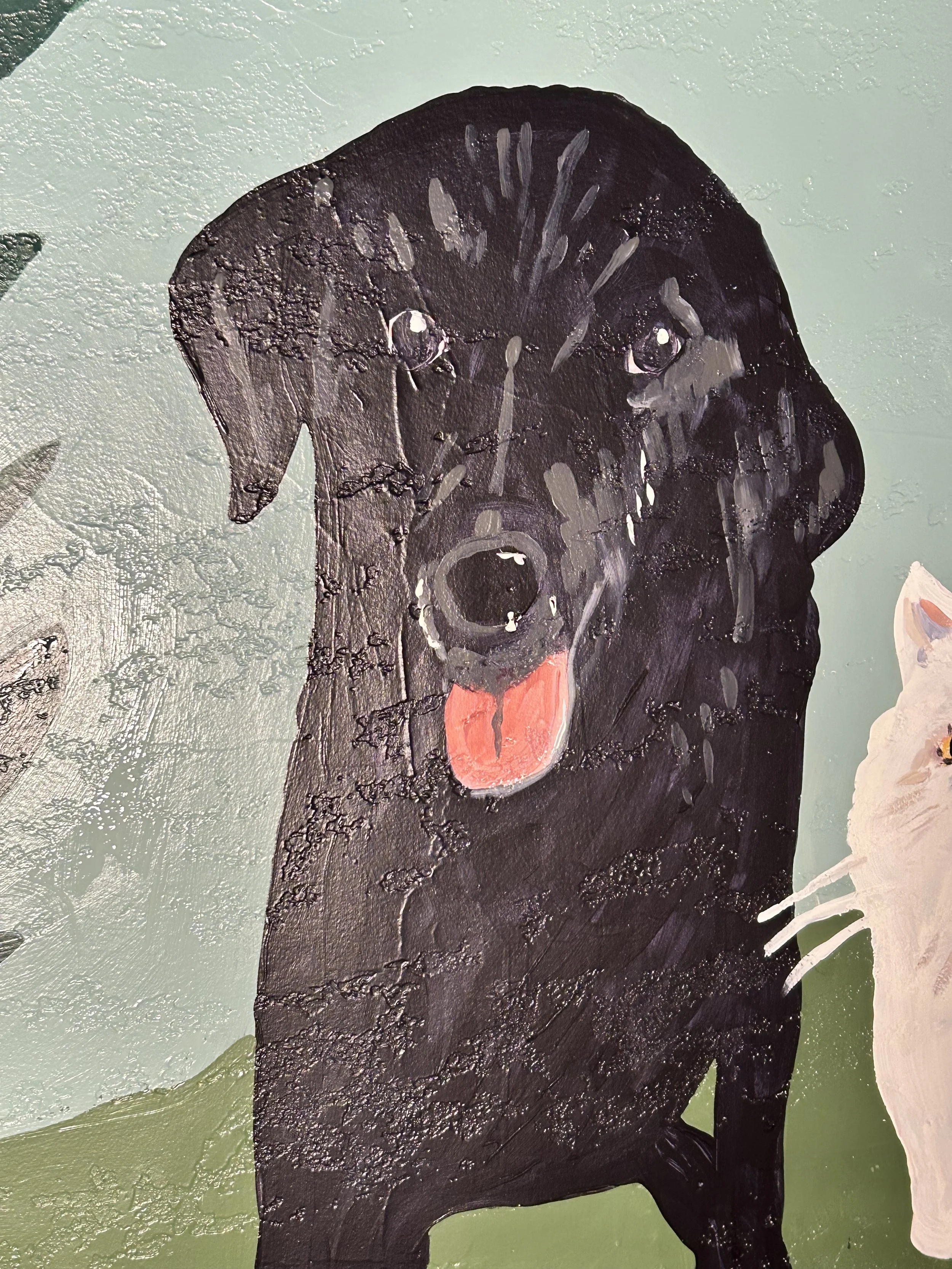 black lab pet mural by Leslie Kimble, Mahomet Illinois
