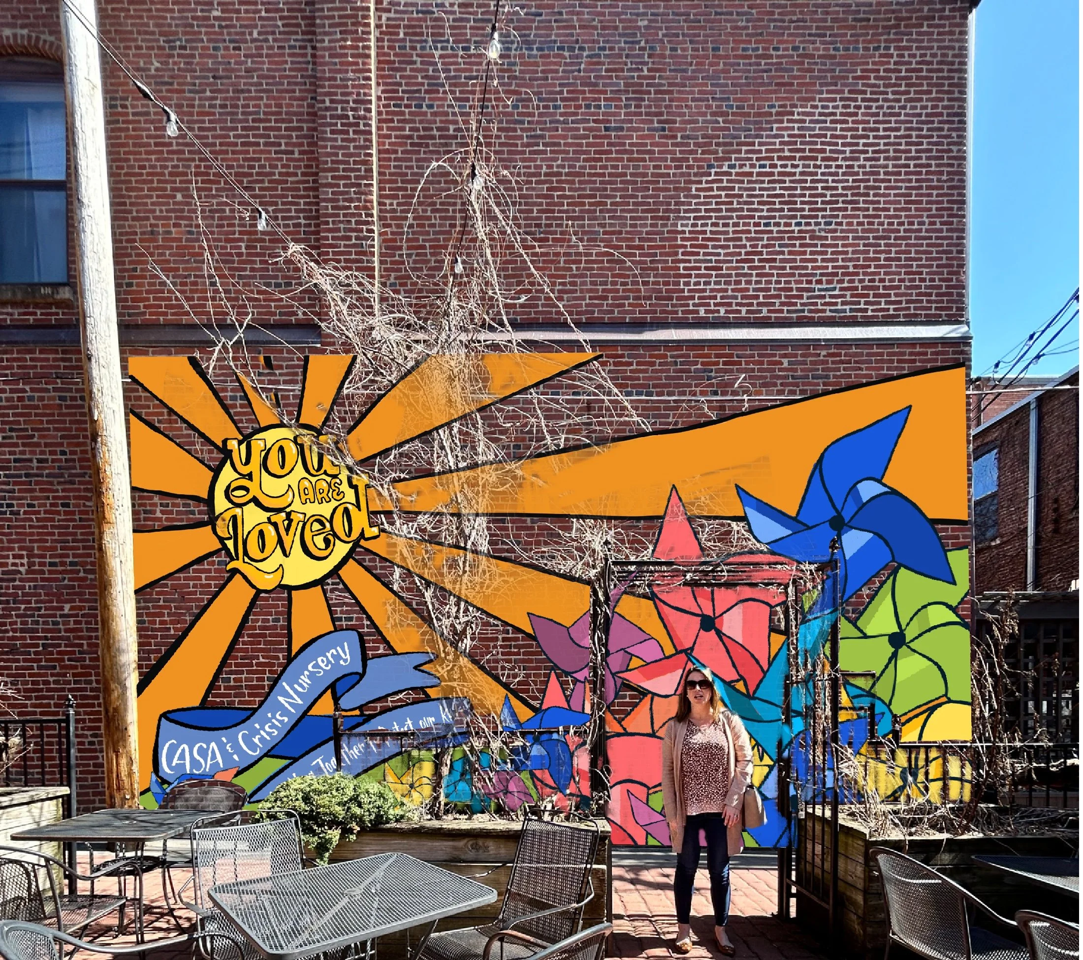 Mock up for pinwheel mural for C.A.S.A. and Crisis Nursery in Champaign County