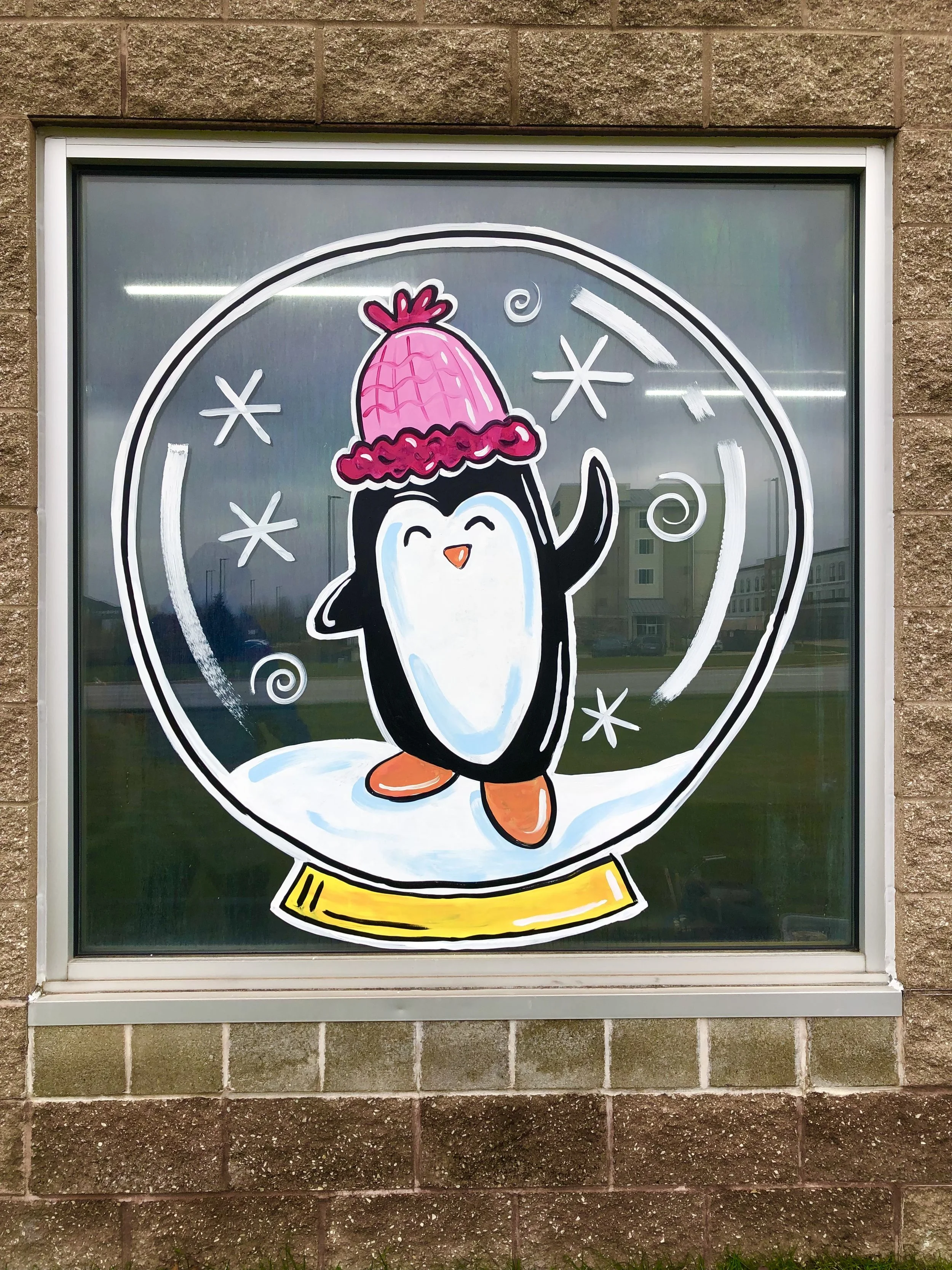 Snow Globe winter animals at Marketview Carwash and Lube