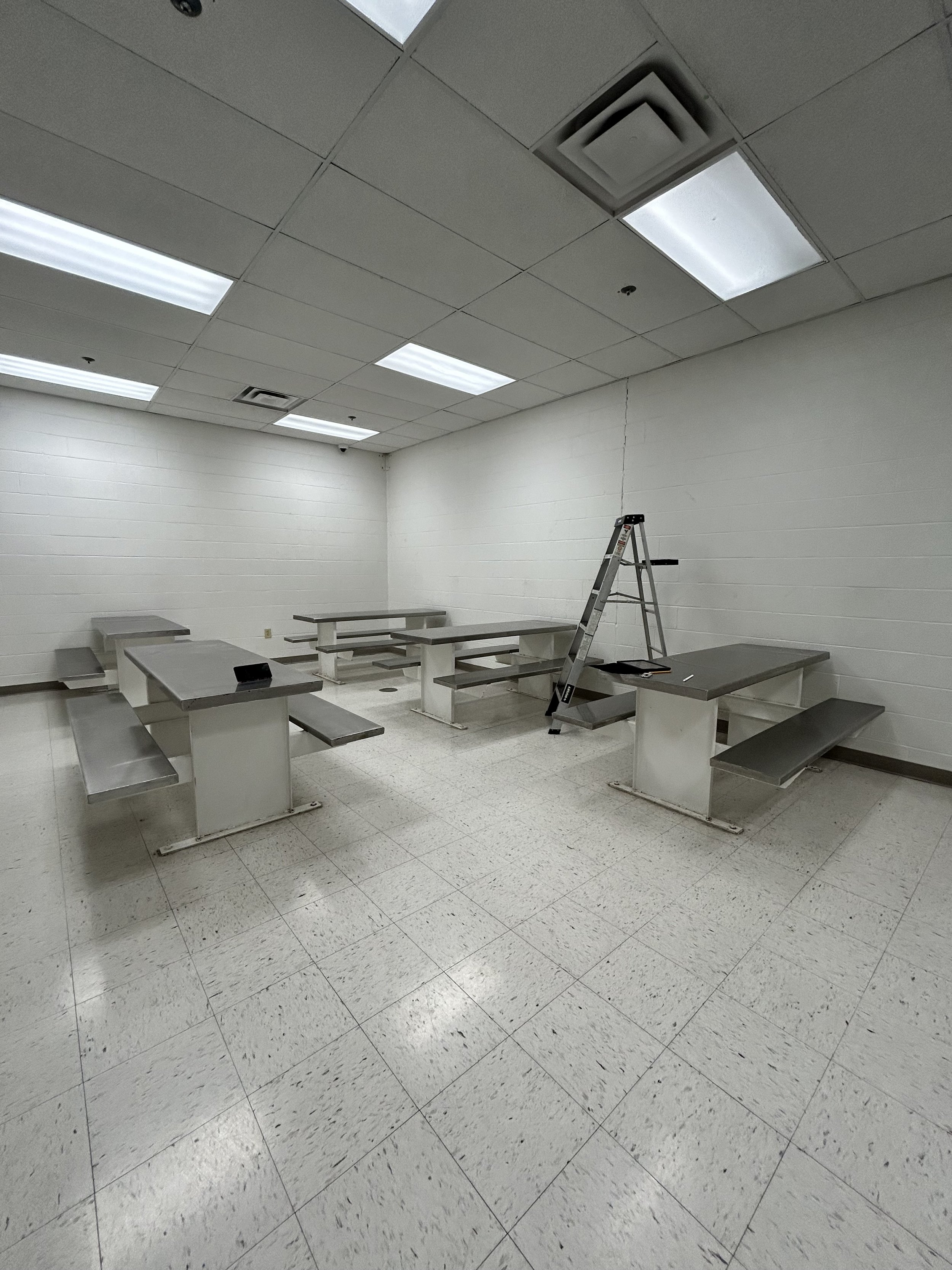 Before photo of Dont Compare mural in Juvenile Detention Center in Champaign County by Leslie Kimble Art, Urbana Illinois