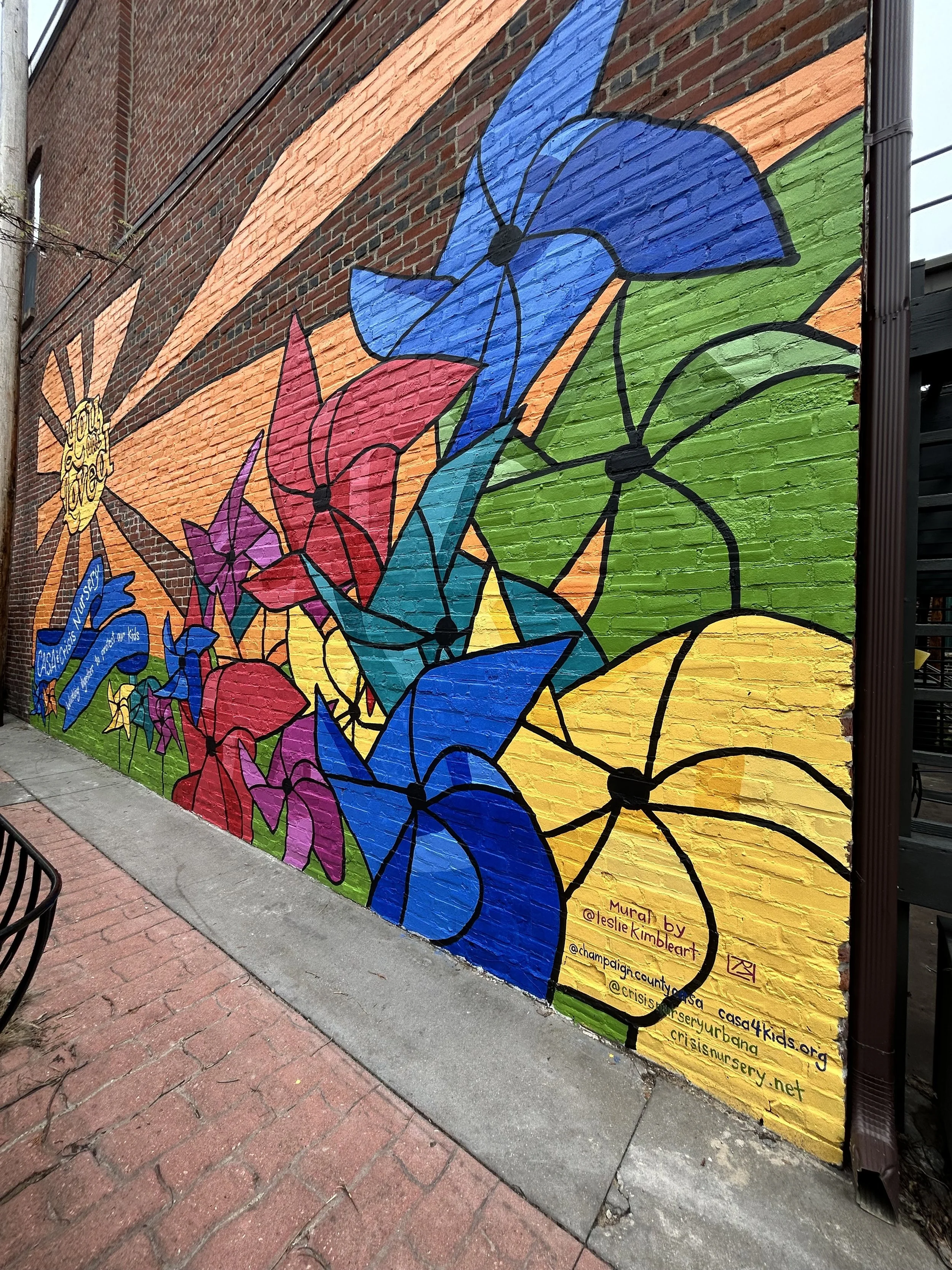 Finished Pinwheel mural for  C.A.S.A. and Crisis Nursery in Champaign County by Leslie Kimble