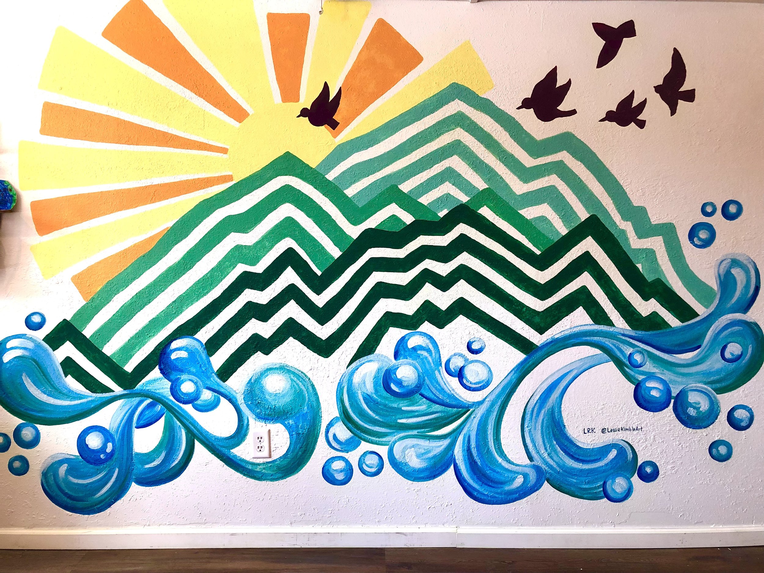 Greener Goods Mural in Champaign, Illinois by Leslie Kimble Art