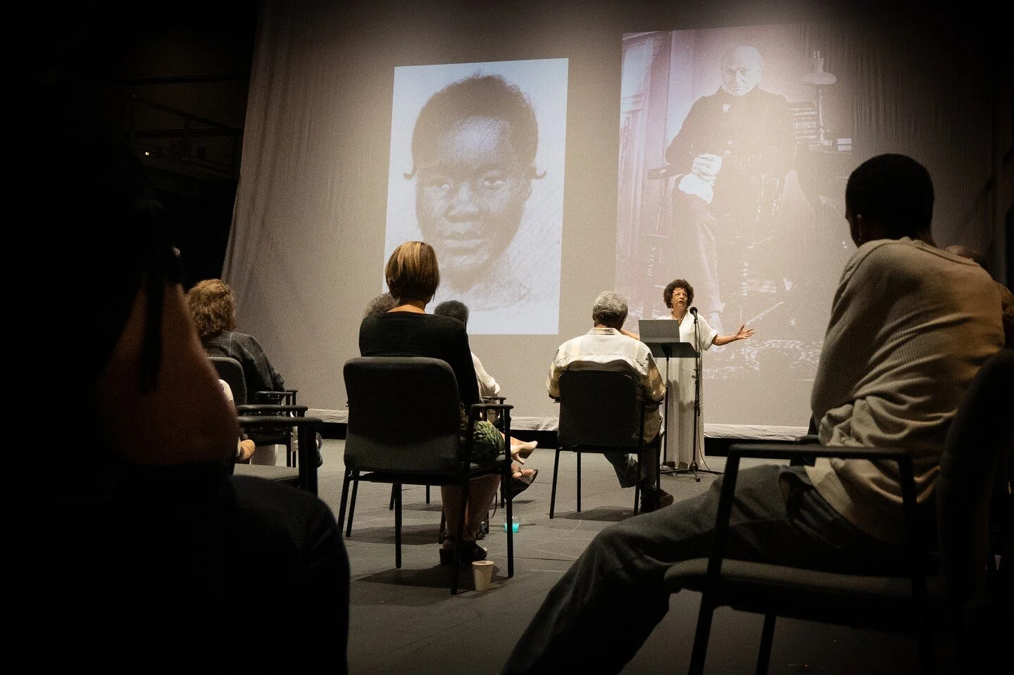 Photos from Ifa Bayeza's first visit on July 11th - Her visit was jam-packed, beginning with a community meeting with over 50 participants including activists, artists, scholars and students. At Oberlin College&rsquo;s Nord Performing Arts Annex, Ifa