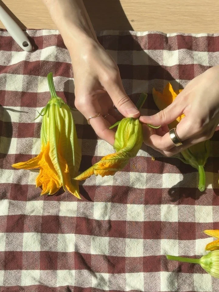 Cook with flowers whenever you have the chance. It&rsquo;s wonderful.

Stuffed zucchini blossoms were one of the recipes I wanted to try this summer. I was unsure where to find these in Helsinki since I really haven&rsquo;t seen them sold anywhere be