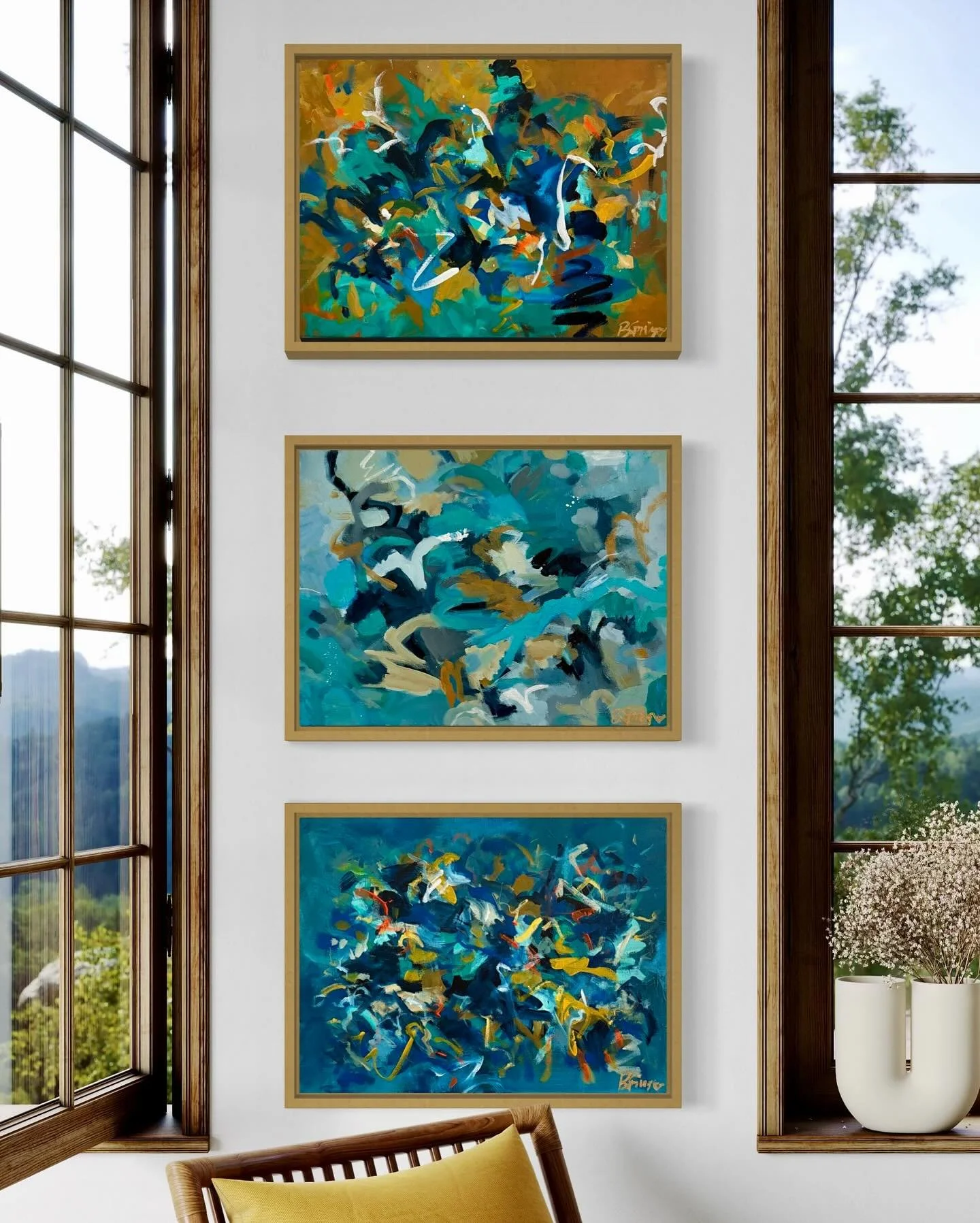 These three shine on their own, but together? Magic ✨ 

🎨 Original acrylic paintings on gallery canvas, 12&rdquo; x 24&rdquo; each.

Available now - free shipping included 💌