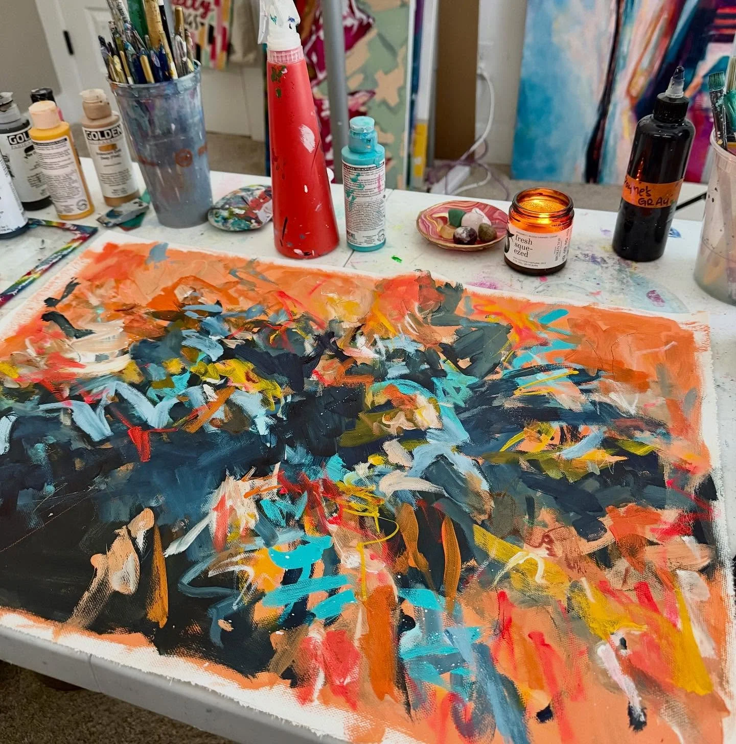 Puglia weather up on my screen, suitcase half full of paint, and messages from retreaters already touching down. 

I can&rsquo;t believe I get to do this again! Soon I&rsquo;ll be painting in Italia for the second time this year. Feeling endlessly gr
