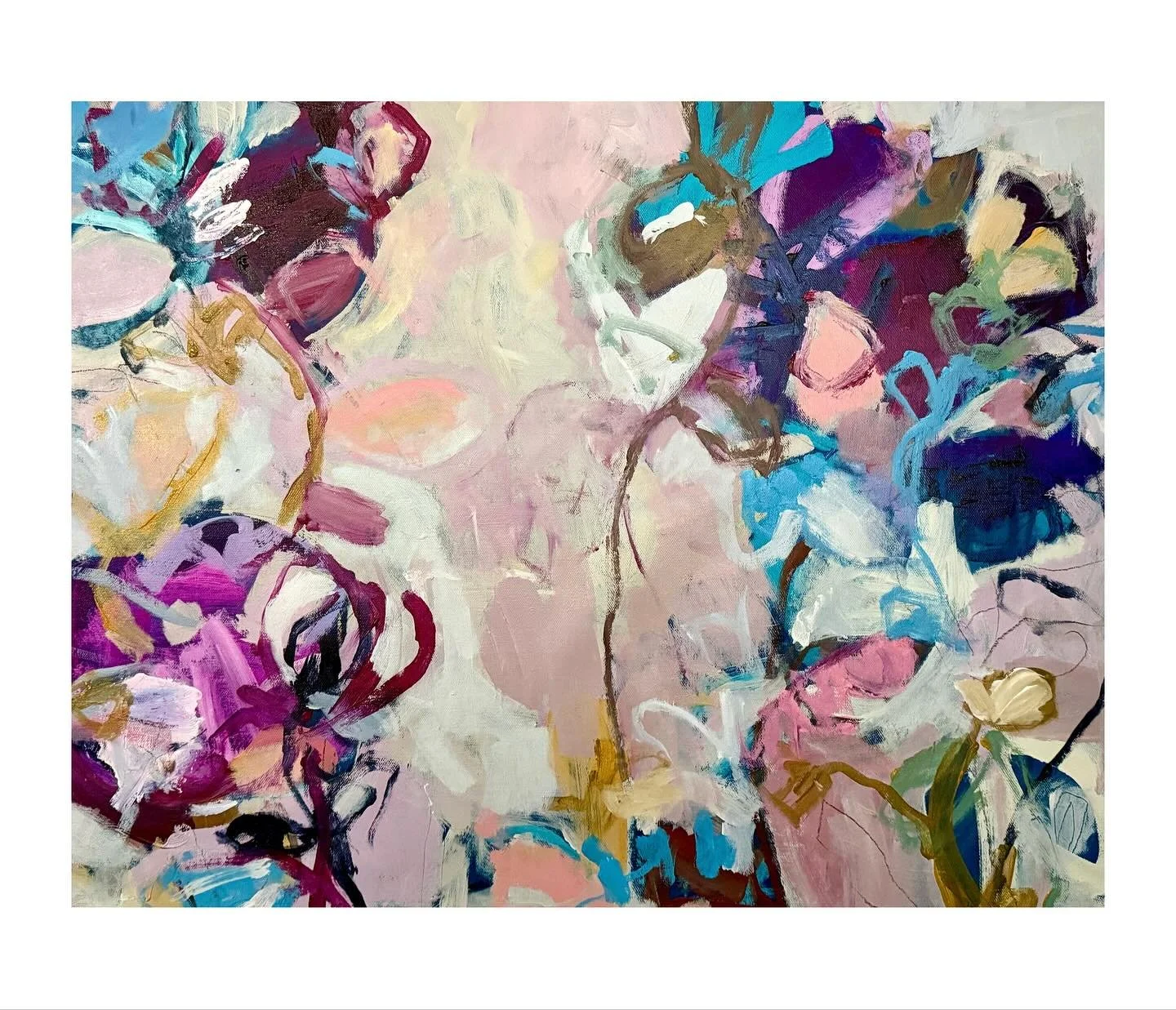 ✨ New Work: &ldquo;Gilded Whim&rdquo; ✨
Acrylic on gallery canvas | 20x24 | Available

An ode to spontaneity and to finding those quiet, much-needed golden glimmers tucked within the everyday. 

The sister piece to my last painting. 💫

#newart #abst