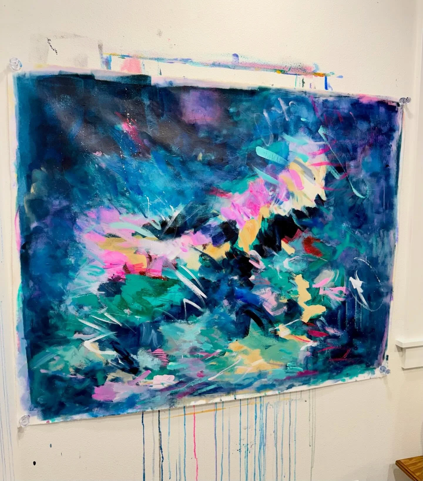 This piece helped carry me through a tender week. Forever grateful for painting as a source of comfort, a studio for safe refuge, and color as my constant muse.

Sending love to anyone else navigating grief through the holidaze. May you find space to