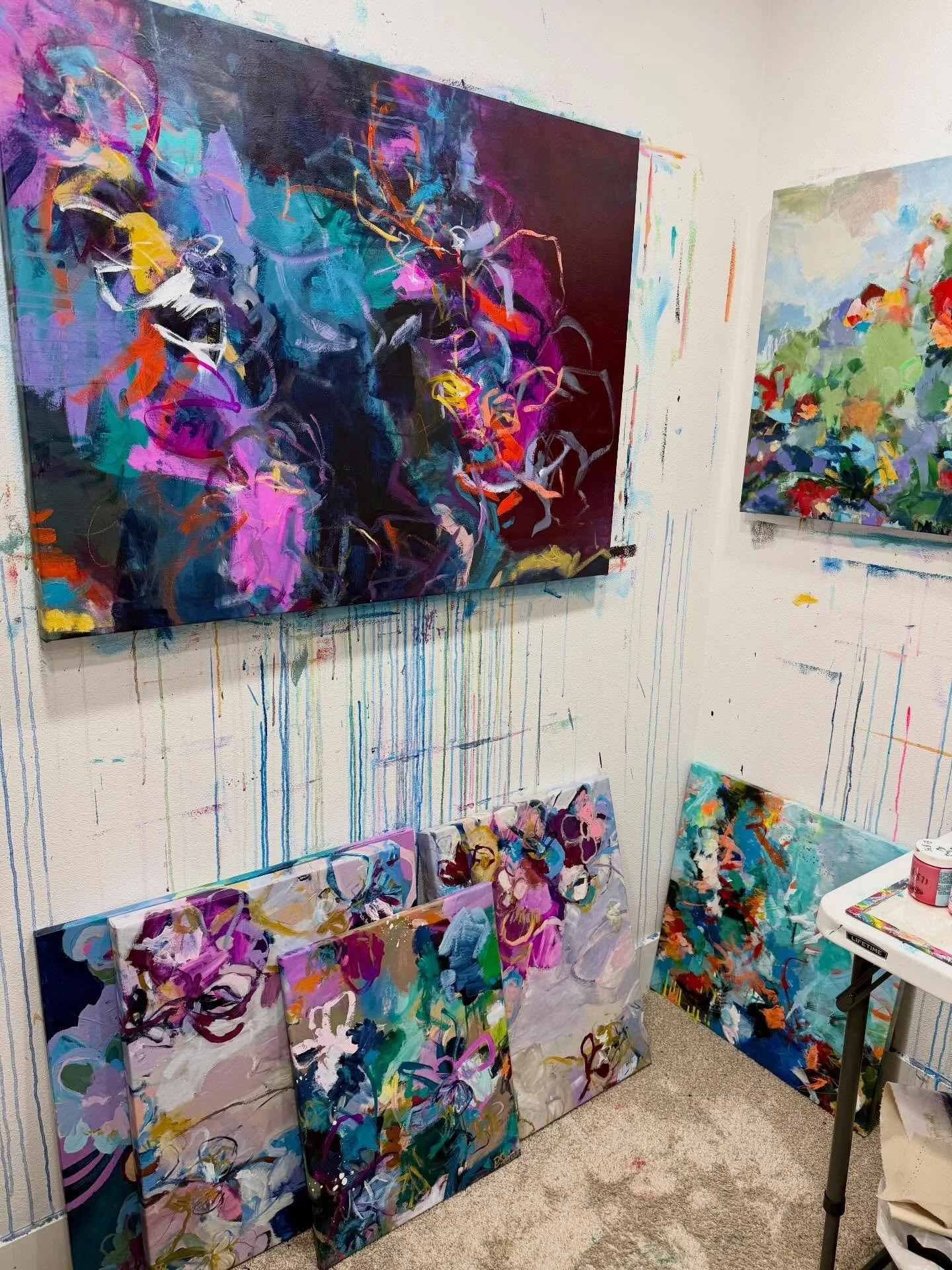 Current studio views. 👀

It&rsquo;s a beautiful kind of chaos over here. Deep in prep for a big solo show going up next week. 

More details sooooon.