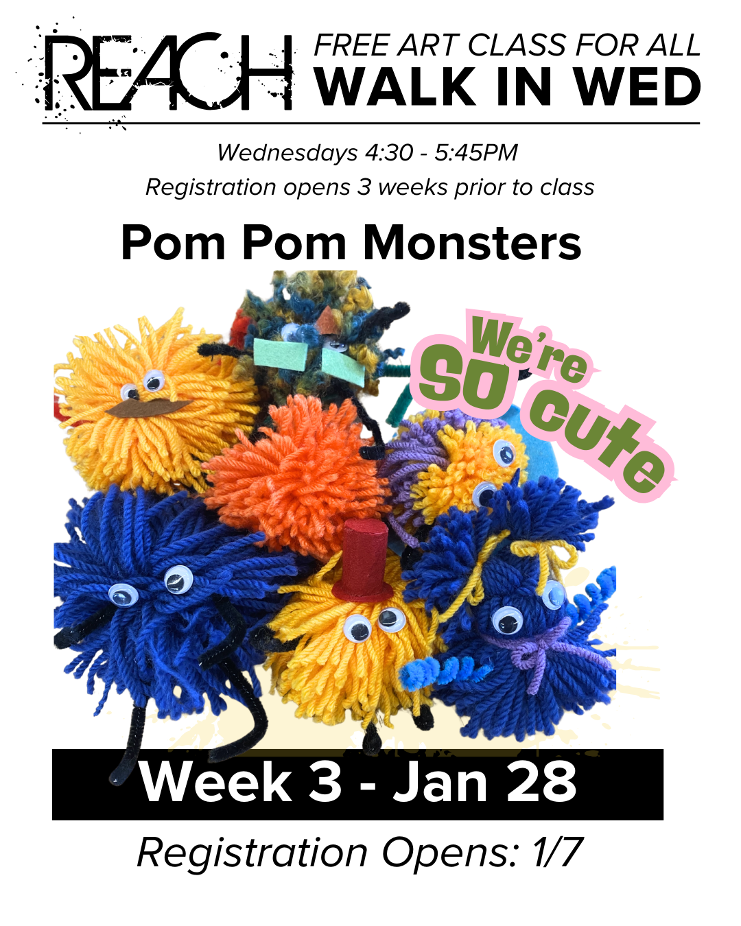 1/28 Walk-In Wednesday - Pom Pom Monsters