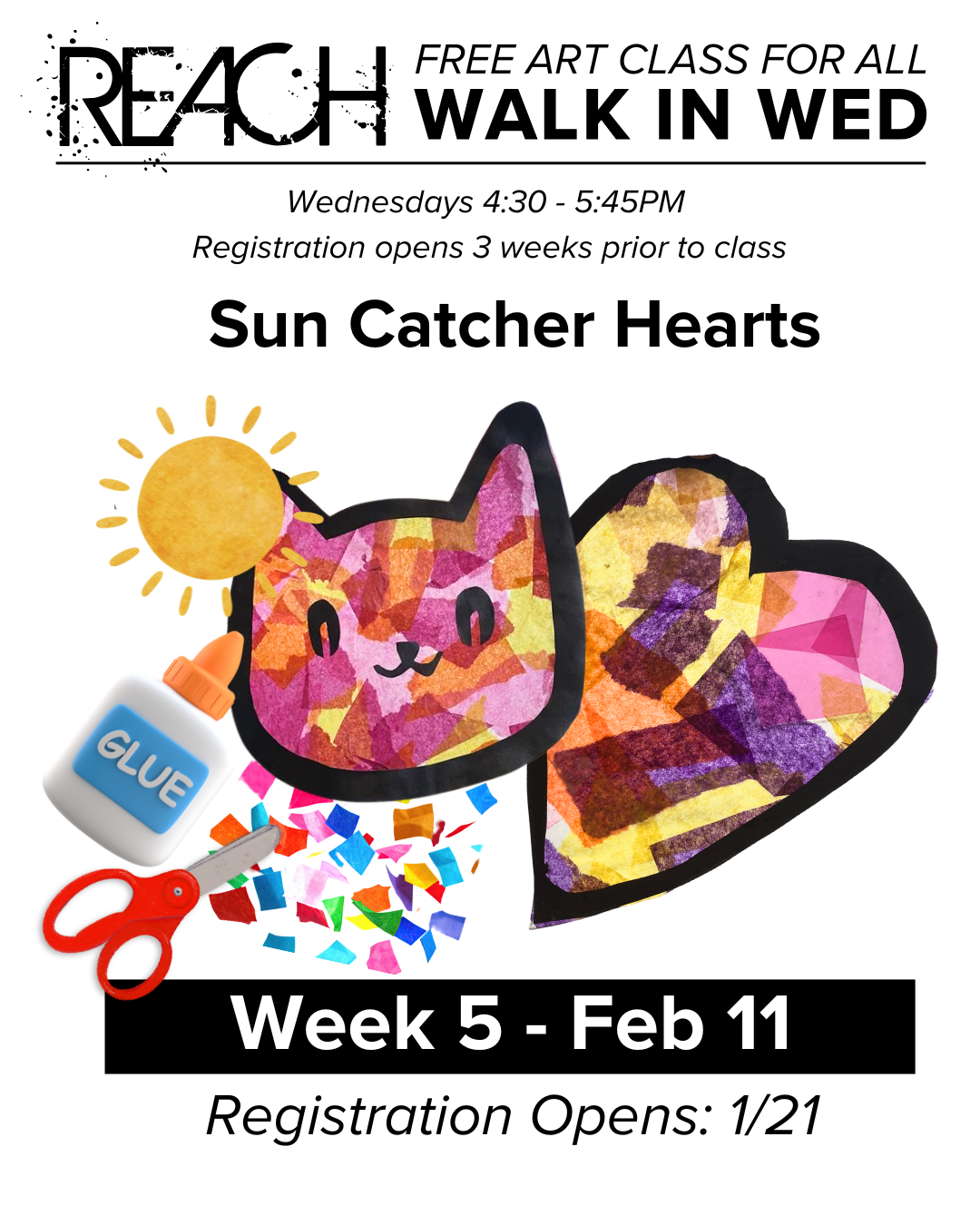 2/11 Walk-In Wednesday - Sun Catcher Hearts 
