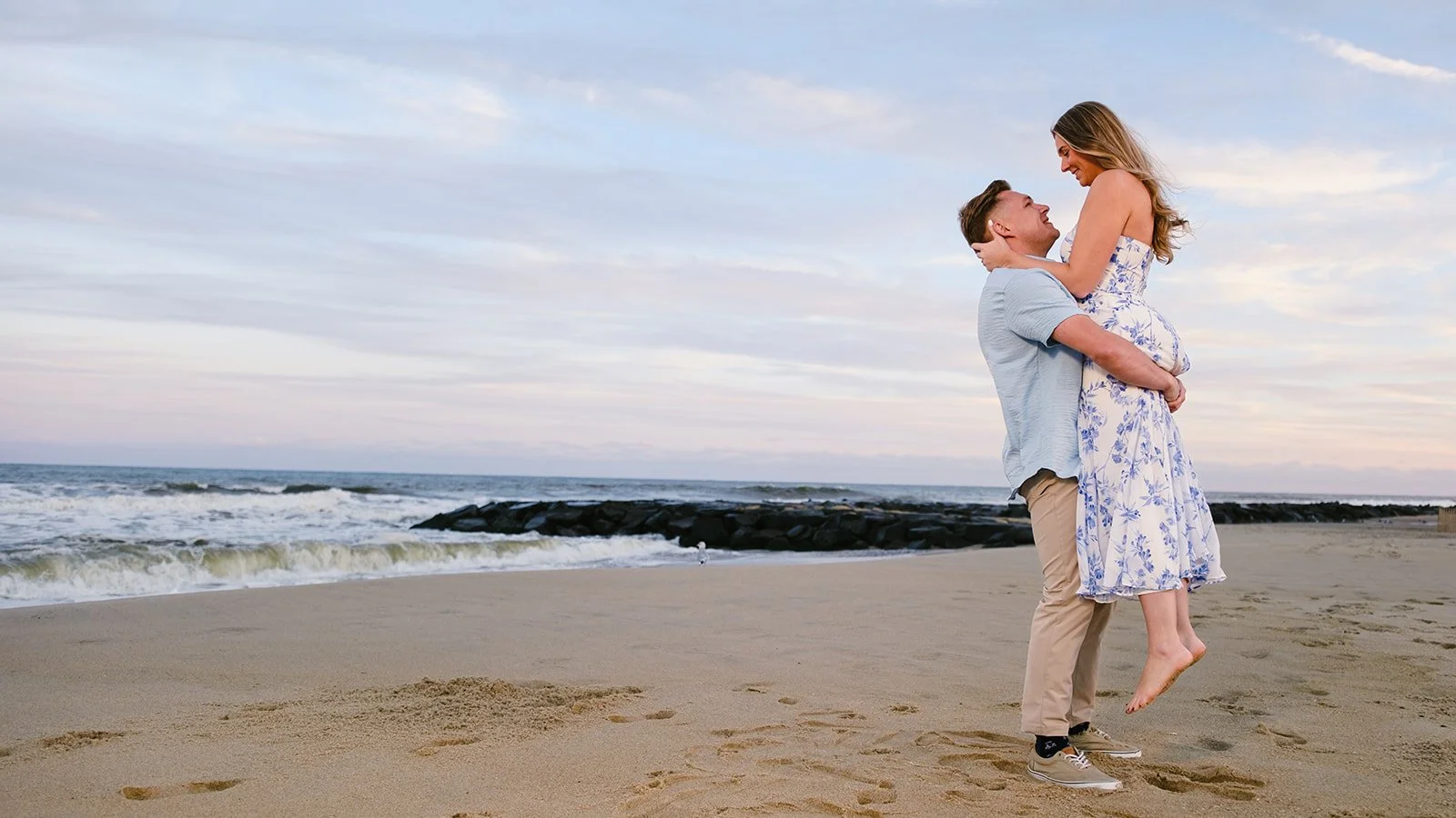 Romantic Golden Hour Engagement at Asbury Park, NJ