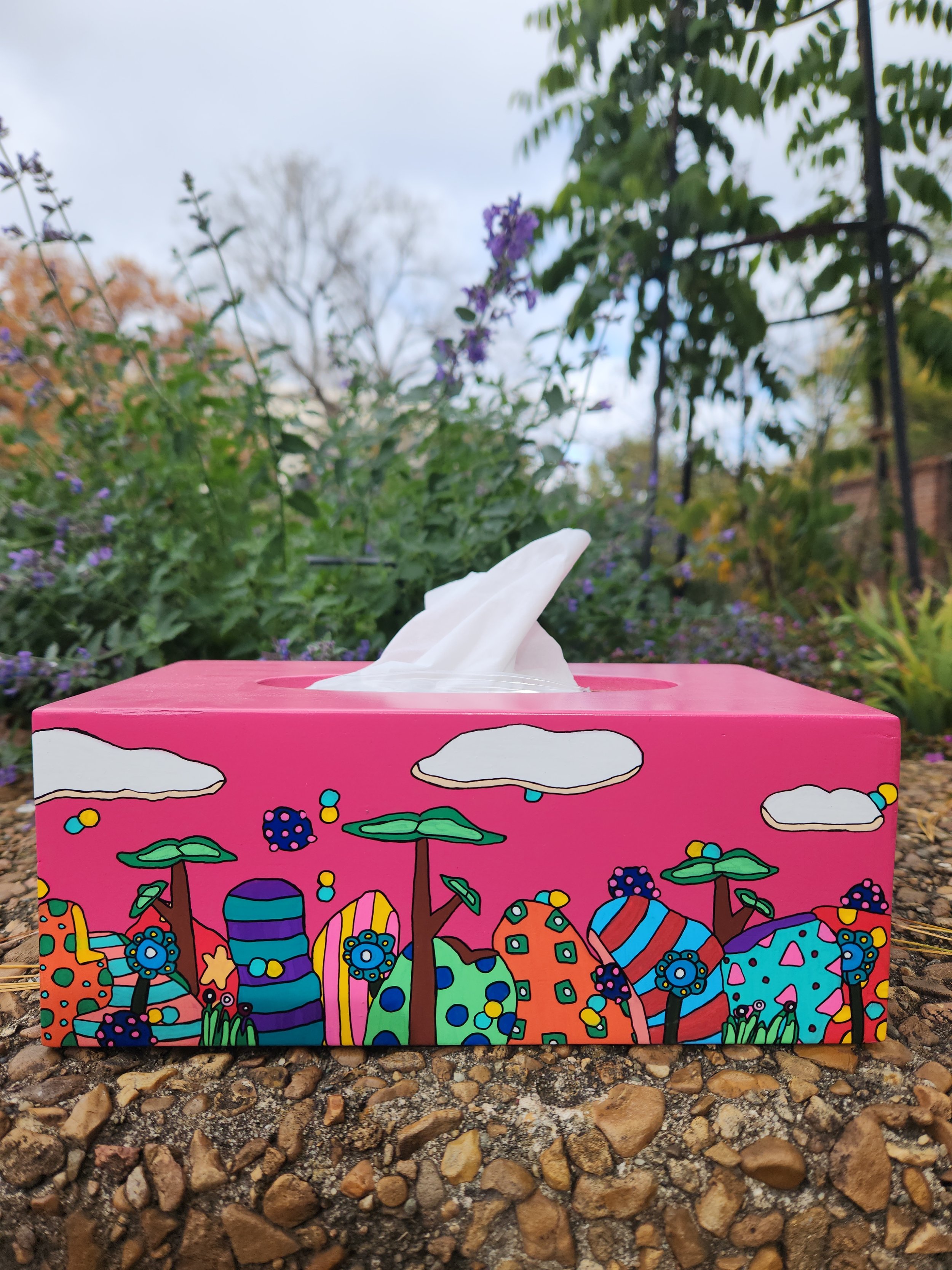 Pink Jungle tissue Box