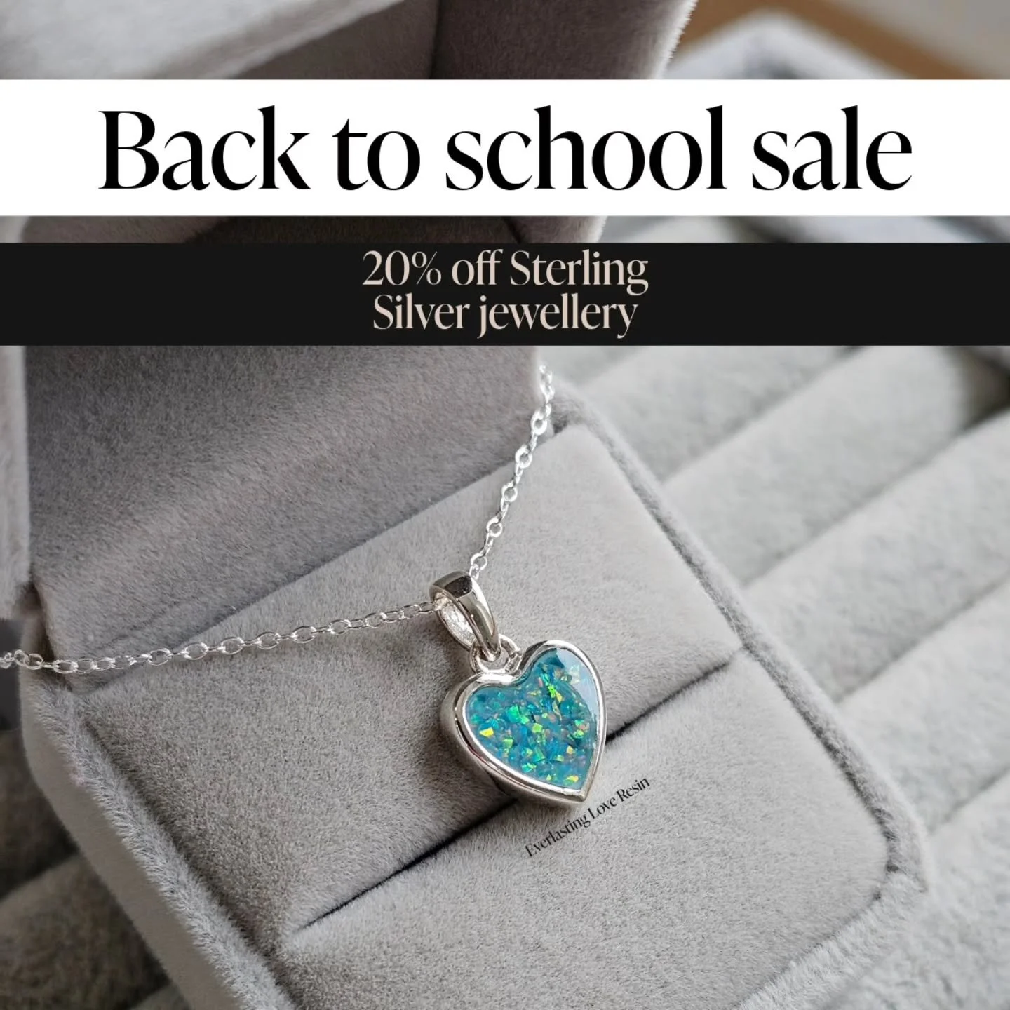 📚✨ Back to School Sale ✨📚

Enjoy 20% OFF the Sterling Silver jewellery collection &ndash; the perfect time to choose a meaningful keepsake.

Use code: BTS20

Offer ends Sunday at midnight ⏳

Shop now: everlastingloveresin.co.uk

*Excludes tester de