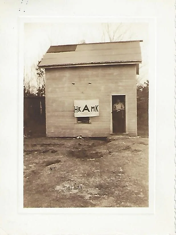 The Hockamock Ski Club in 1936. The Portland Ski Club had ski trails on Little Ossipee Mountain in the 1930s, and this building was situated on a ledge just below the summit.