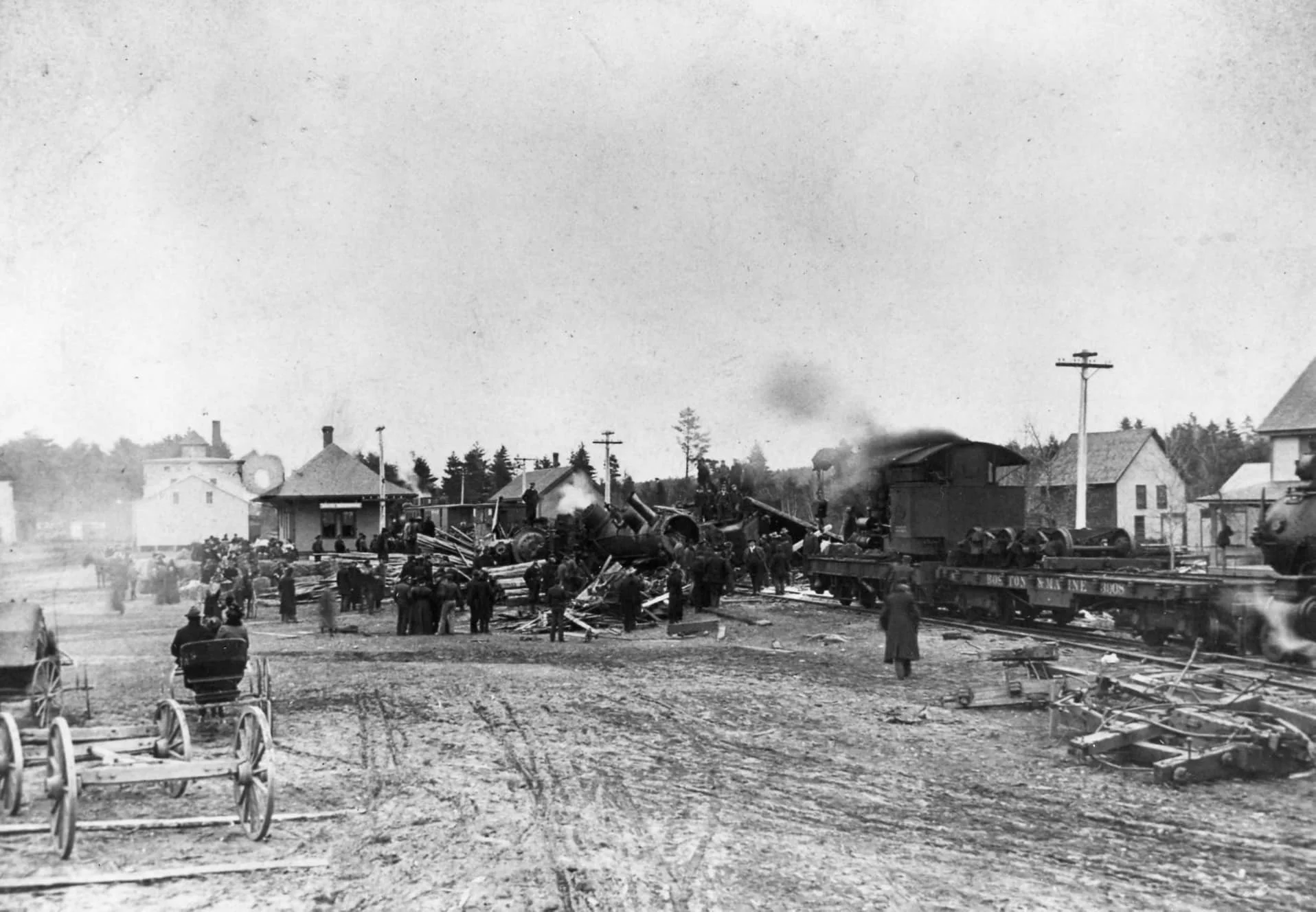 At 7:25 pm, Nov.25, 1905, Regular freight 339 left Nashua eastbound for Portland. Sometime later, Extra 662, with "helper" 257, left Portland Westbound for Nashua. Its orders included a "meet" with train 339 at South Waterboro and 339 likewise receiv