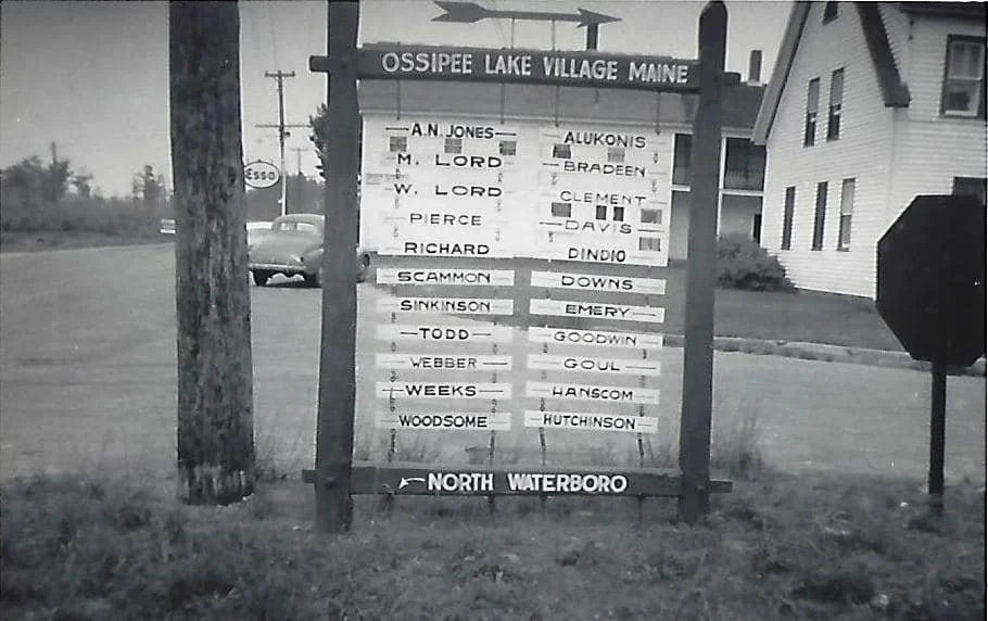 Intersection of Route 5 and Chadbourne Ridge Road in North Waterboro, 1959.