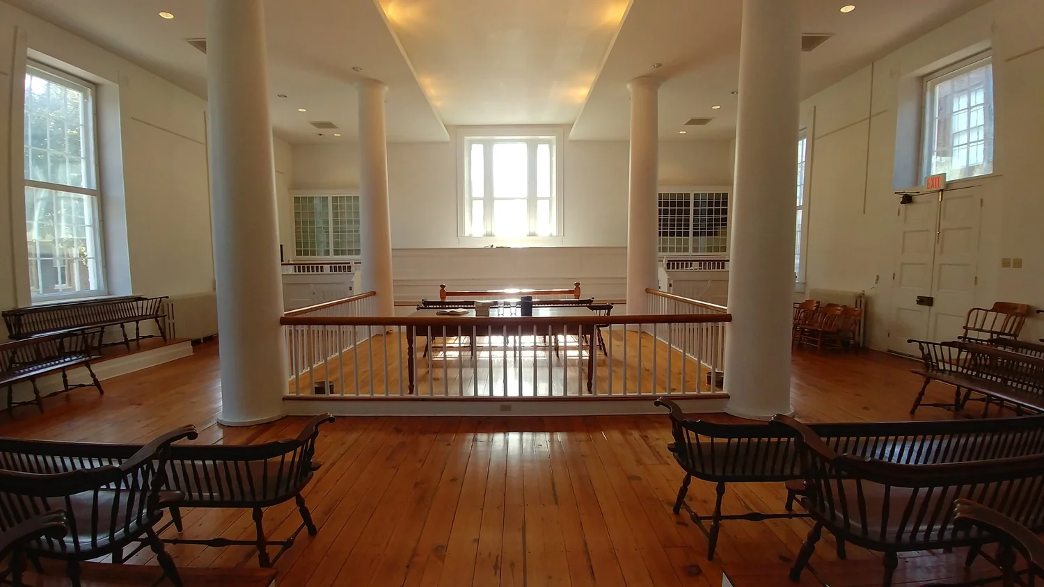 Restored interior of the historic courthouse