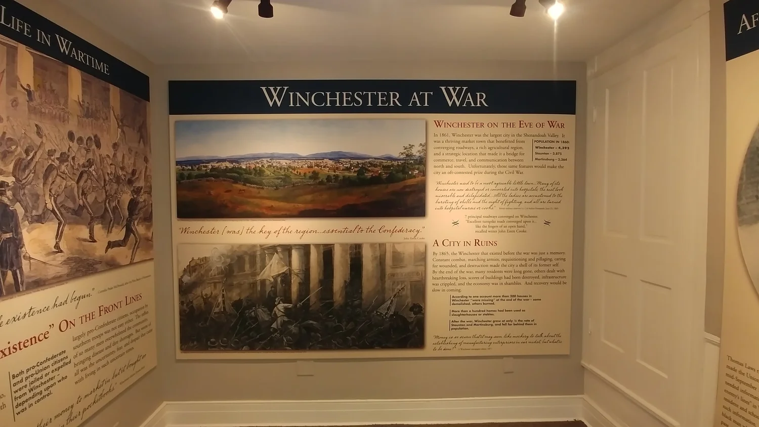 Winchester at War exhibit inside the visitor center