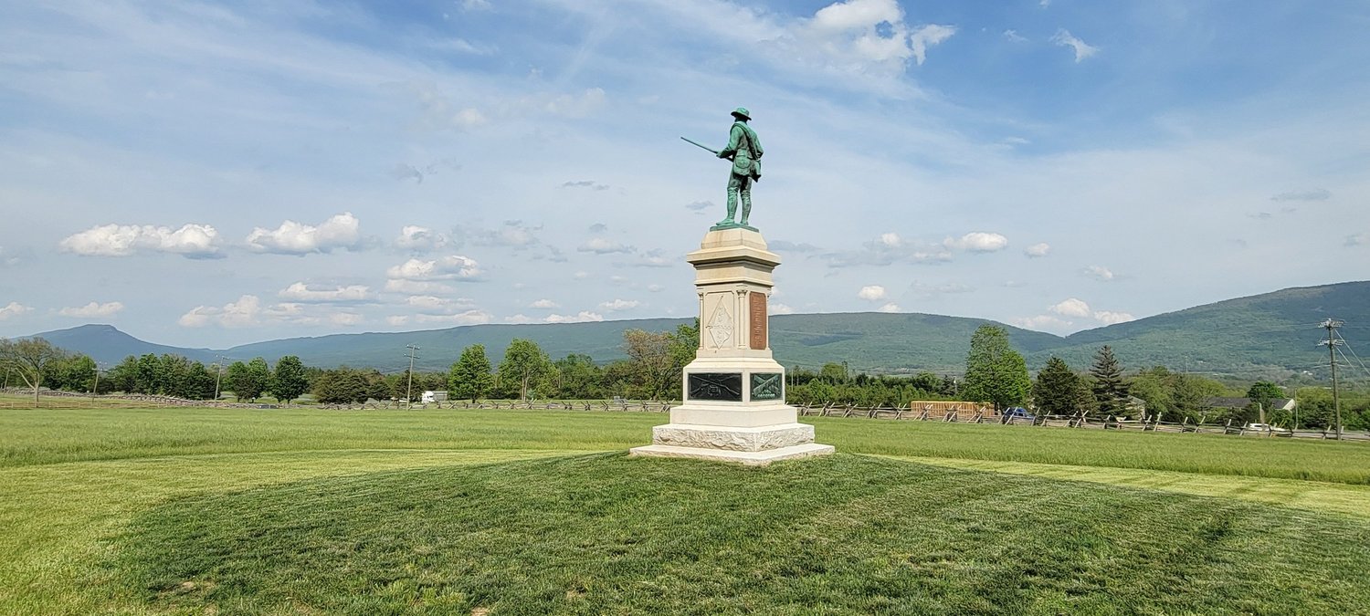 Virginia monument on the New Market Battlefield walking trail