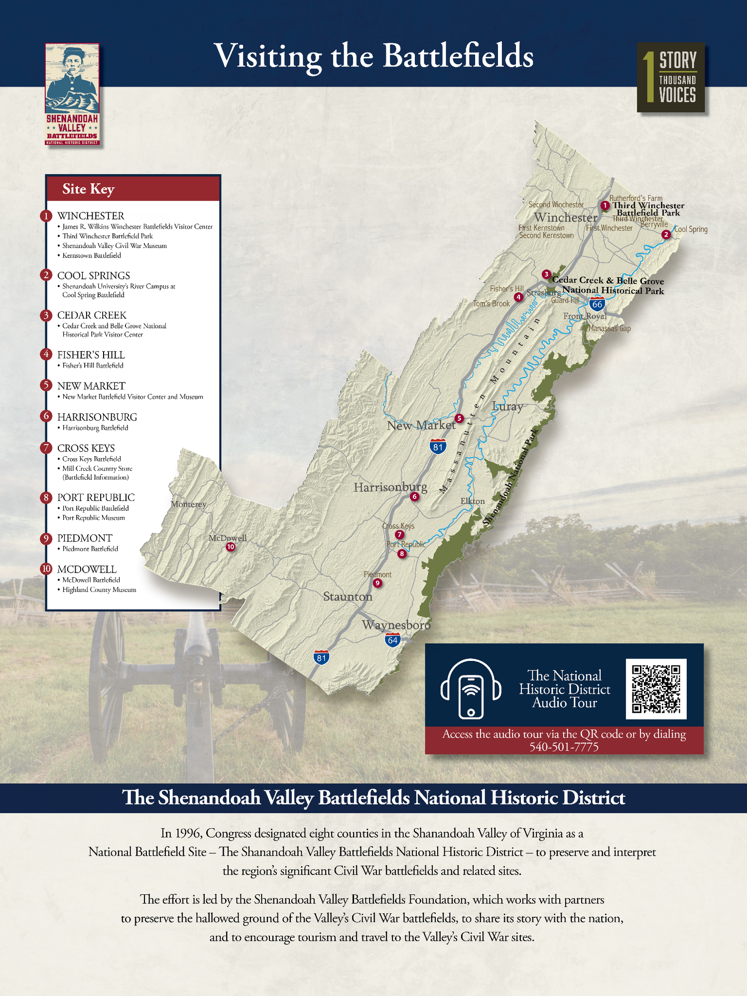 Official map of the Shenandoah Valley Battlefields National Historic District