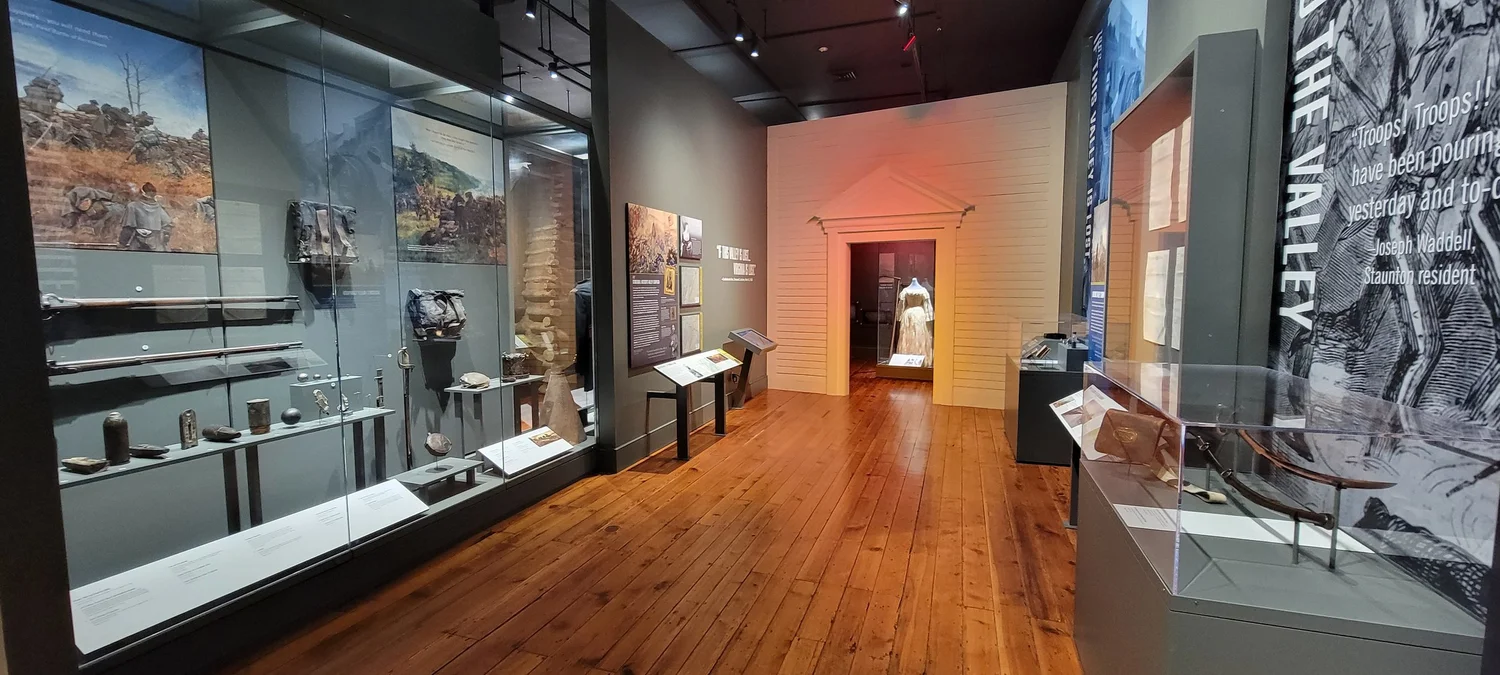 Civil War artifacts and interpretation inside the museum