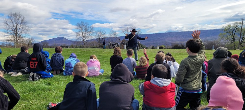 Students participating in a Shenandoah Valley history education program