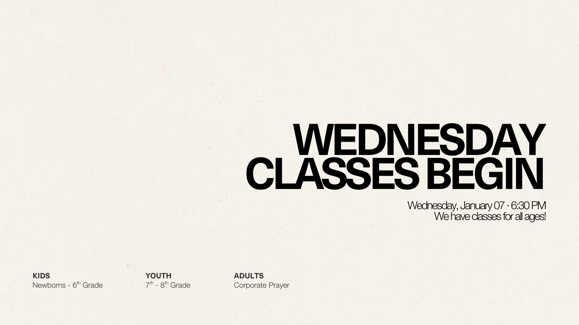 Wednesday Classes Begin