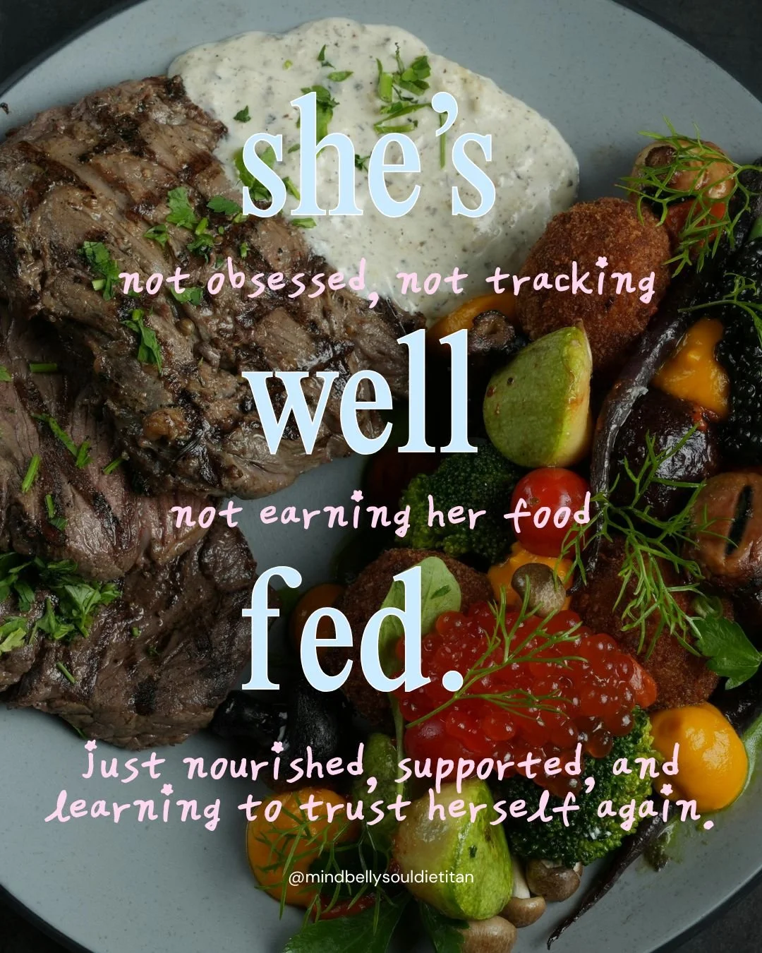 "She's well fed."

What if that wasn't an insult, a fear, or something to avoid?

What if being well-fed meant:
✨ Having the energy to fully participate in your life
✨ Trusting your hunger instead of fighting it
✨ Honoring your fullness wit