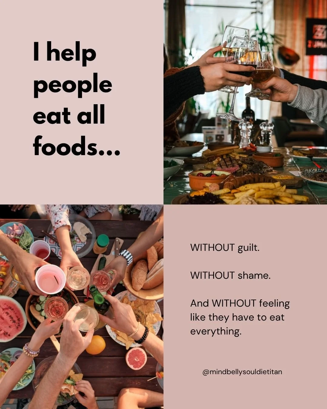 One of the most common fears we hear about intuitive eating is:
"But if I let myself eat all foods, won't I just eat everything?"

Not necessarily.

Because intuitive eating isn't about giving up all structure, ignoring nutrition, or eating