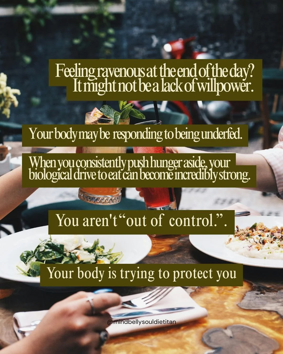 Ever feel like you&rsquo;re &ldquo;fine&rdquo; all day&hellip;and then suddenly you&rsquo;re STARVING at night and feel like you can&rsquo;t stop eating?

This is often what happens when your body has been asked to go too long without enough nourishm
