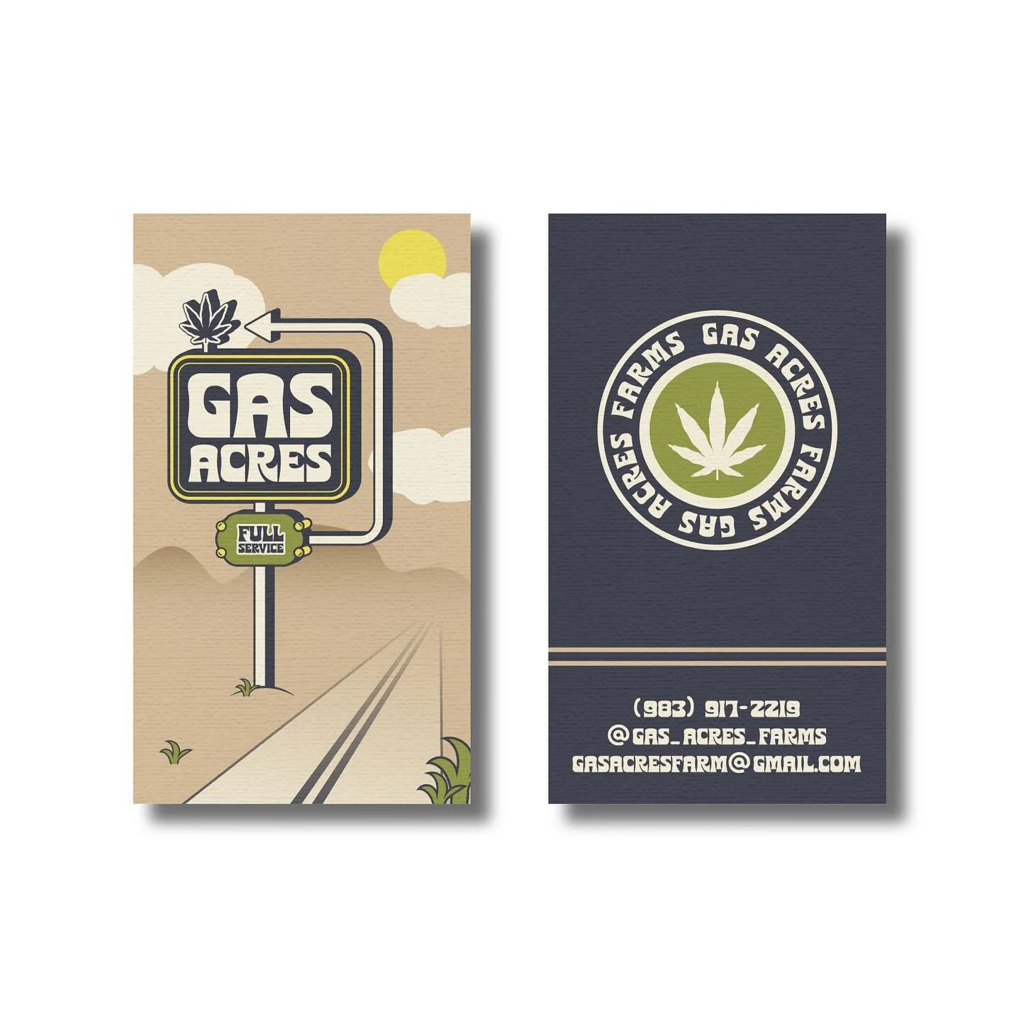 Business Card for G.A.F 🚜

Had too much fun illustrating multiple concepts for Gas Acres Farms! 

With a retro gas station theme in mind along with the earthy color palette, this desert side-of-the-highway pitstop idea emerged 🌞

Who wouldn&rsquo;t