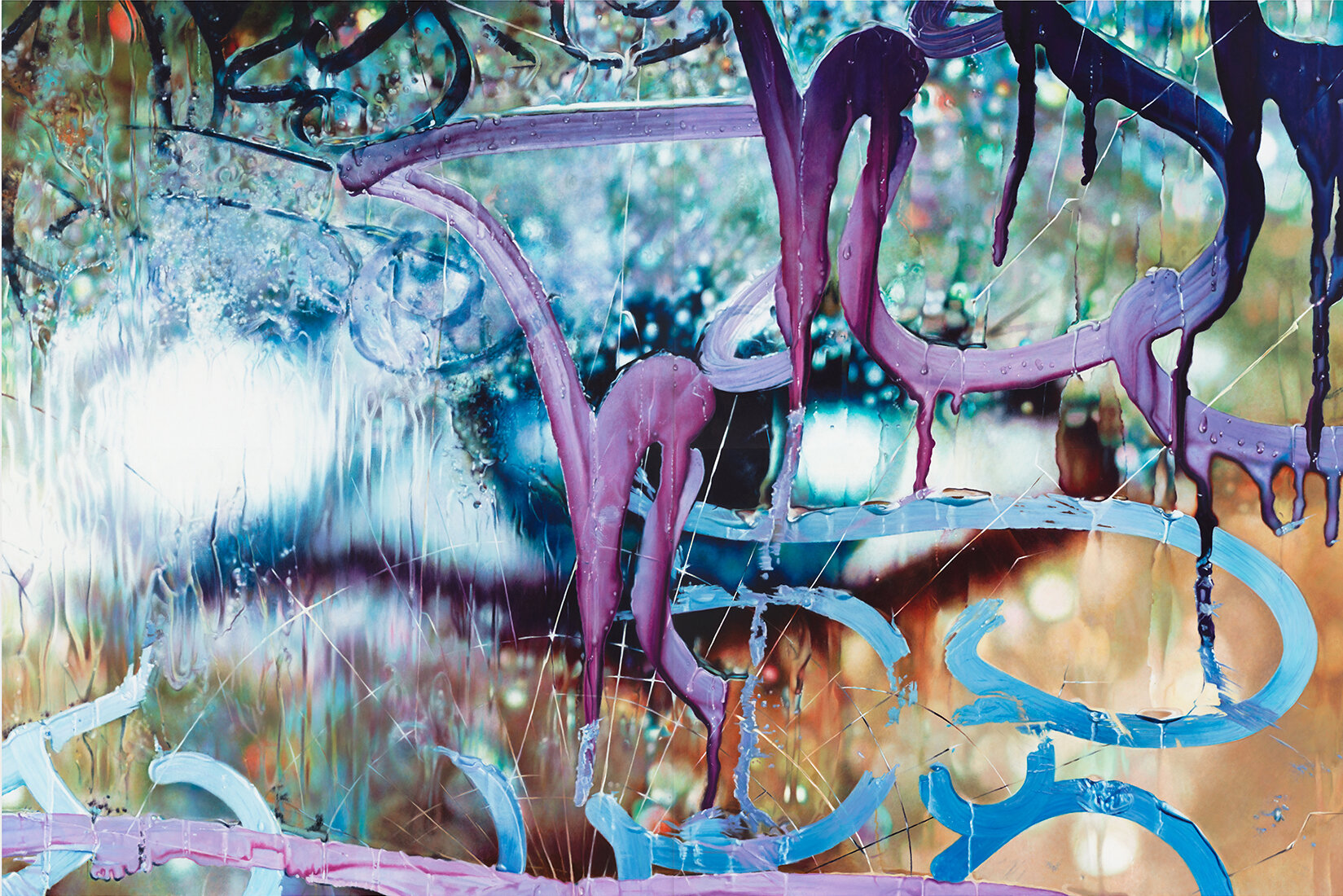 Public Eye, 2013, Enamel on Metal, 120 x 180 inches