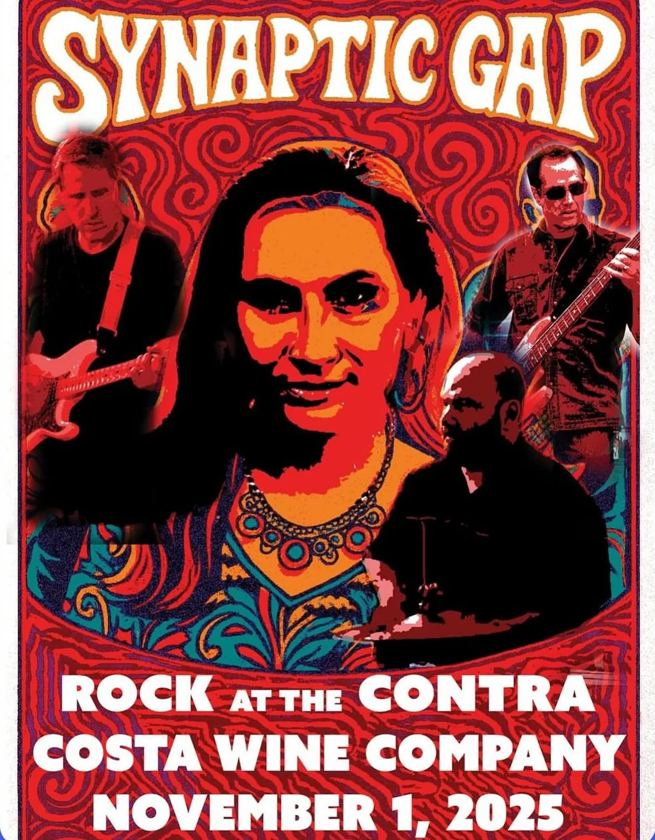 🎸 Rock the night away with SYNAPTIC GAP! 🤘
Join us TONIGHT, Saturday Nov 1st &bull; 8:00&ndash;11:00 PM
Get ready for high-energy jams, good vibes, and great company! 🎶🔥
#cocowine #downtownbrentwood #betterinbrentwood #livemusic #drinklocal #wine