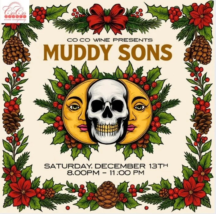 🎶 Live tonight at Co.Co Wine! MUDDY SONS  take the stage from 8&ndash;11pm. Great music, great wine, no cover. 🍷
#cocowine #downtownbrentwood #betterinbrentwood #livemusic #drinklocal #muddysons #saturdaynight