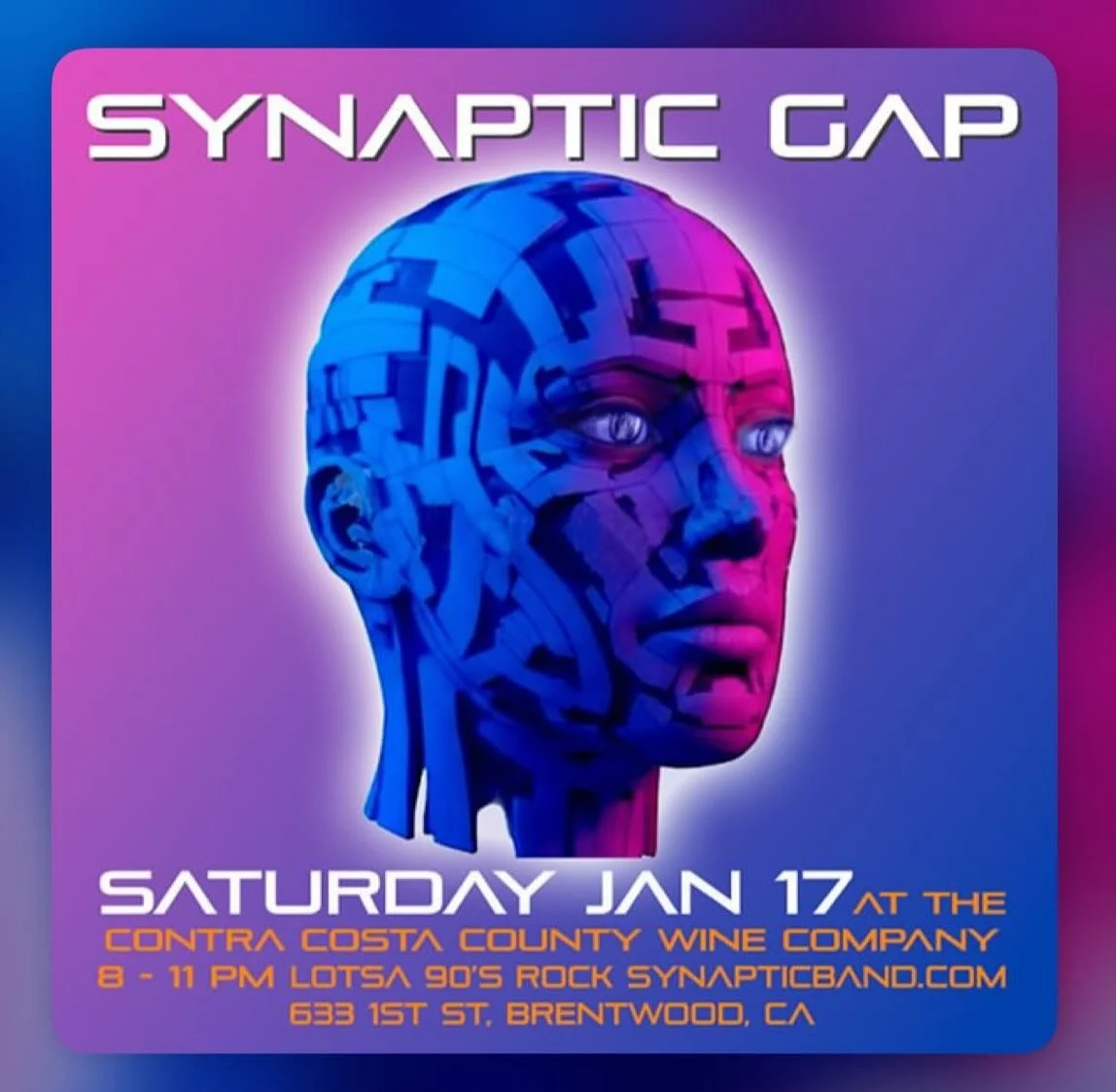 SYNAPTIC GAP bringing the best of 90&rsquo;s rock tonight at Co.Co Wine 🎸
8:00&ndash;11:00 PM | No cover | 21+
Start that 3-day weekend the right way 🤘
#cocowine #downtownbrentwood #livemusic #drinklocal #90srock