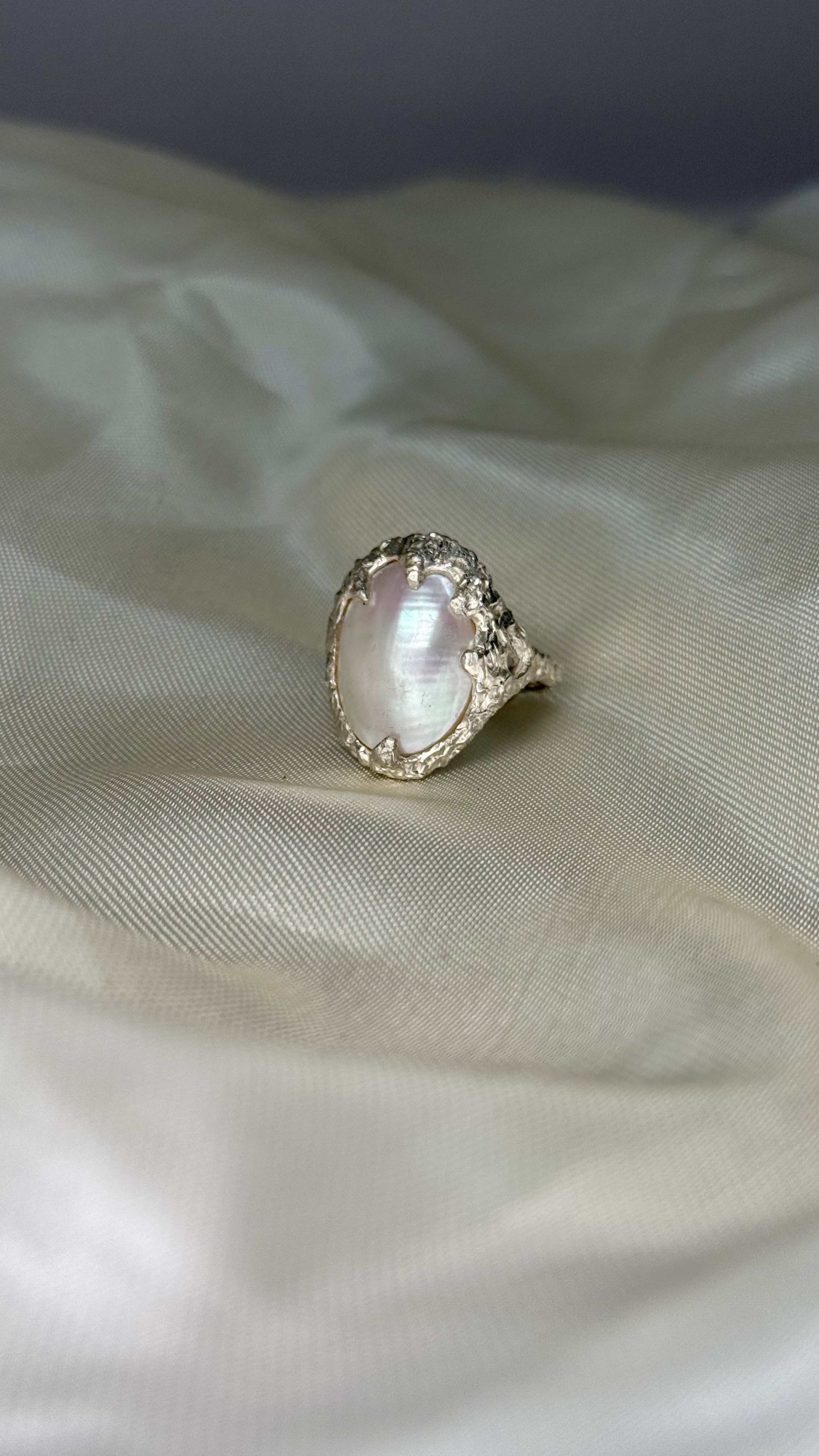 Margot Vintage Pearl Sterling Silver Ring