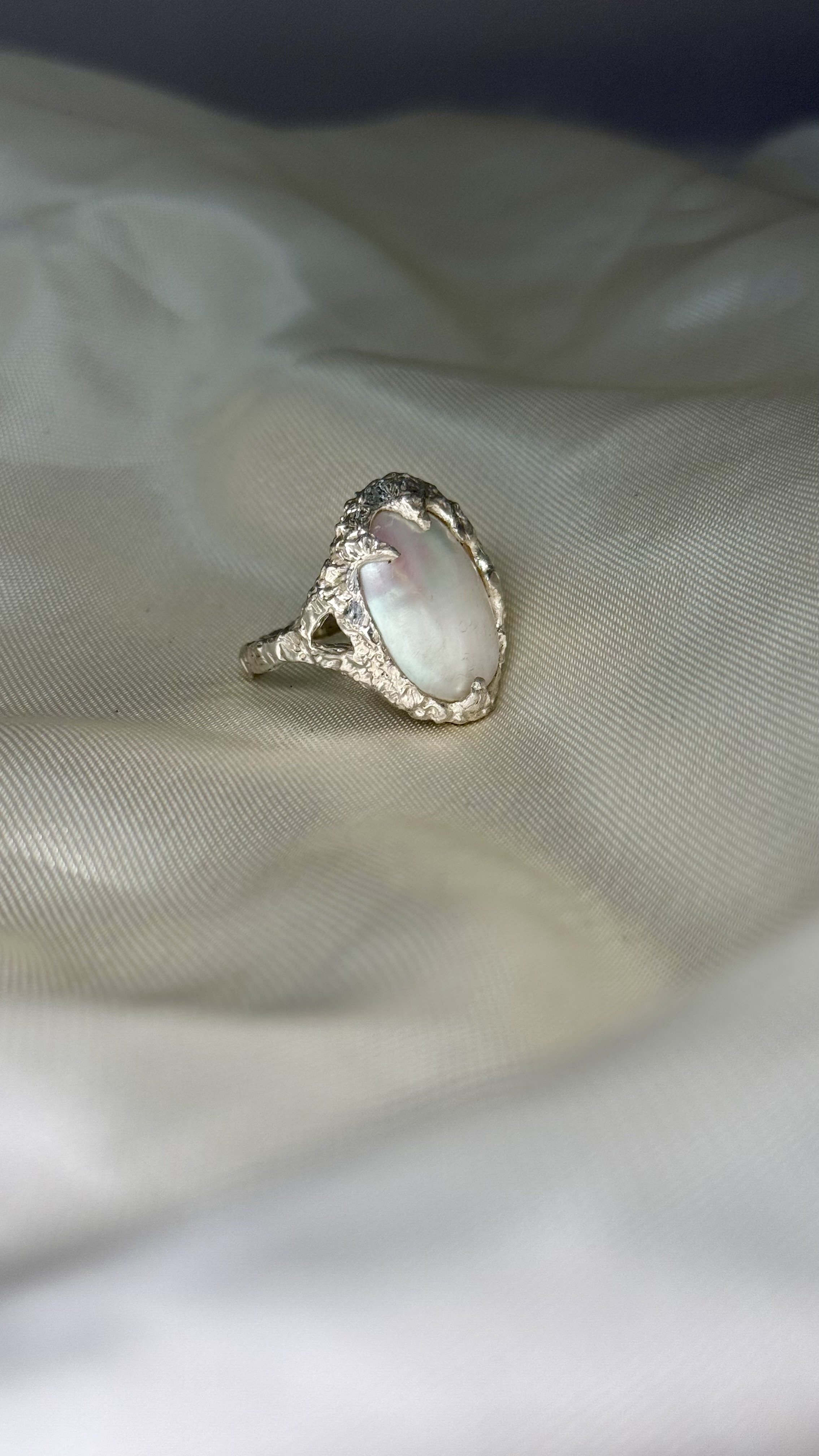 Margot Vintage Pearl Sterling Silver Ring